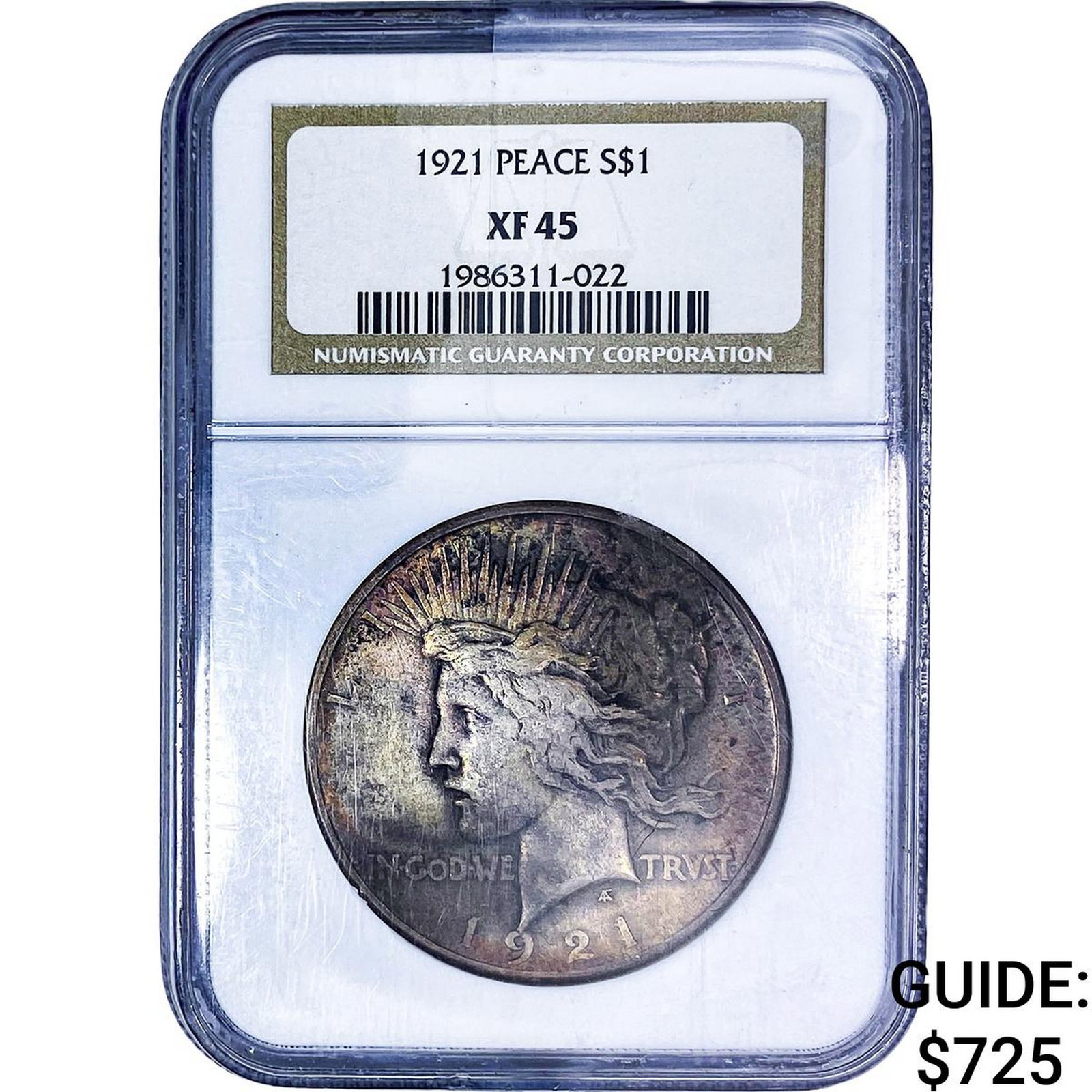 1921 Silver Peace Dollar NGC XF45: 1921 Silver Peace Dollar NGC XF45