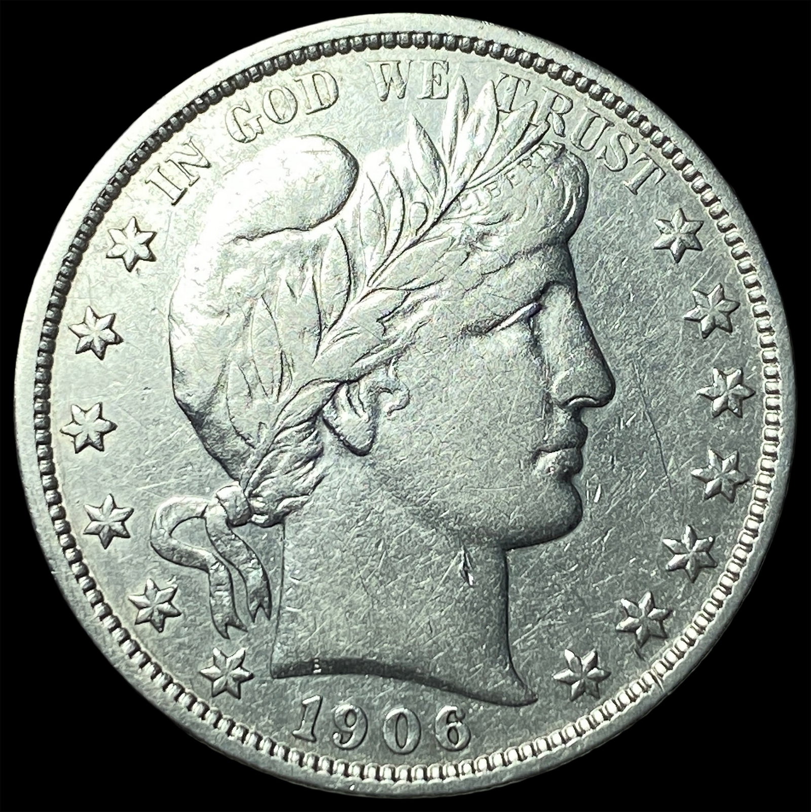 1906-O Silver Barber Half Dollar CLOSELY UNCIRCULATED: 1906-O Silver Barber Half Dollar CLOSELY UNCIRCULATED