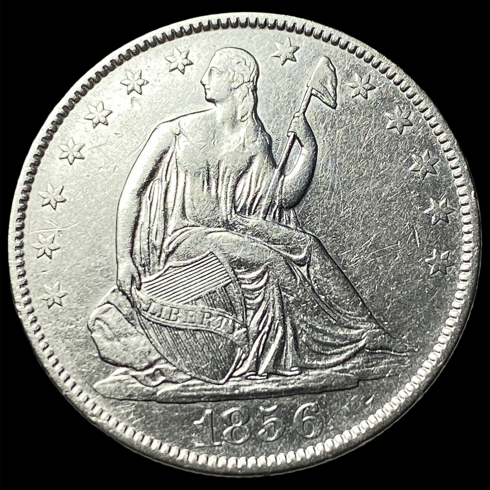 1856-O Seated Liberty Half Dollar NEARLY UNCIRCULATED: 1856-O Seated Liberty Half Dollar NEARLY UNCIRCULATED