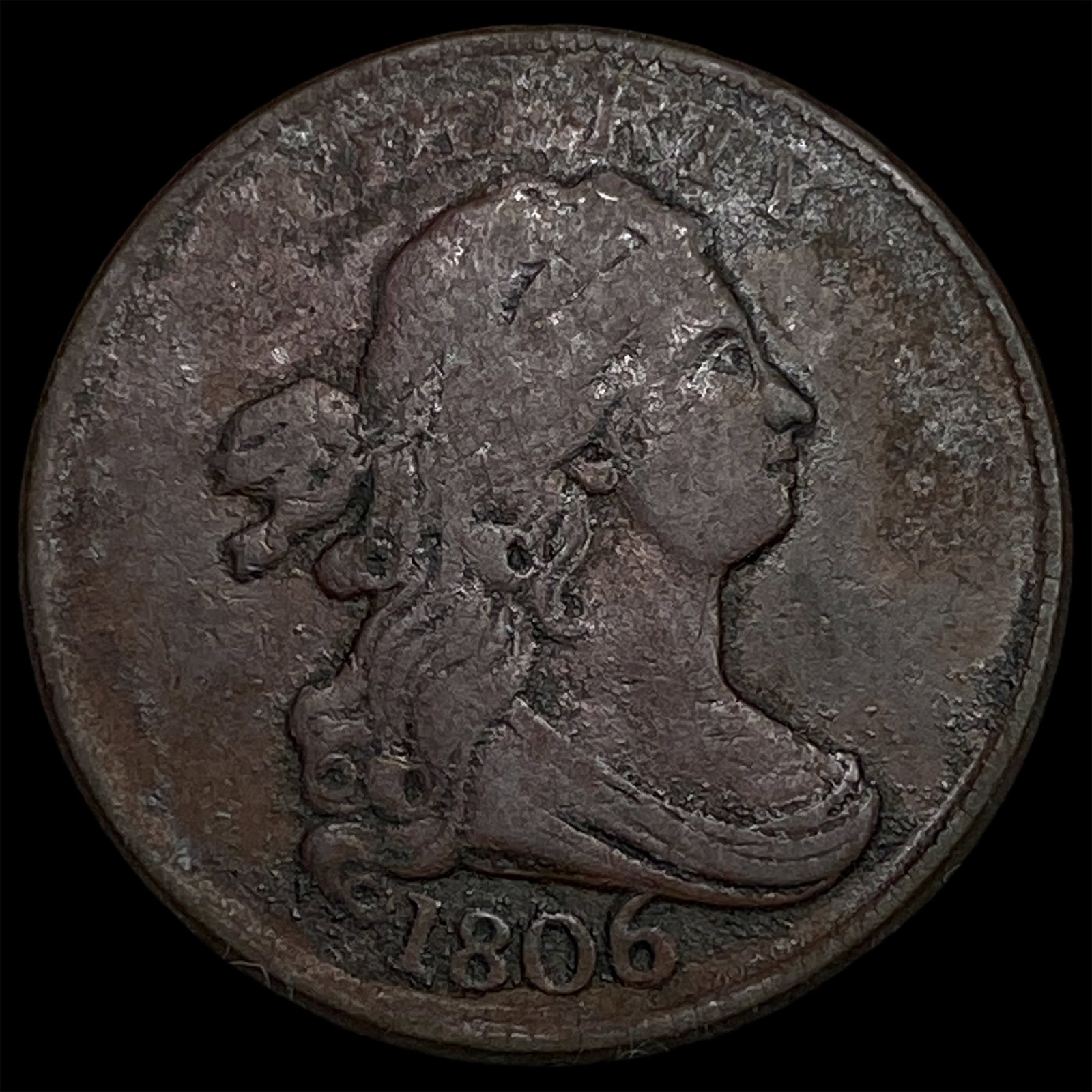 1806 Draped Bust Half Cent LIGHTLY CIRCULATED: 1806 Draped Bust Half Cent LIGHTLY CIRCULATED