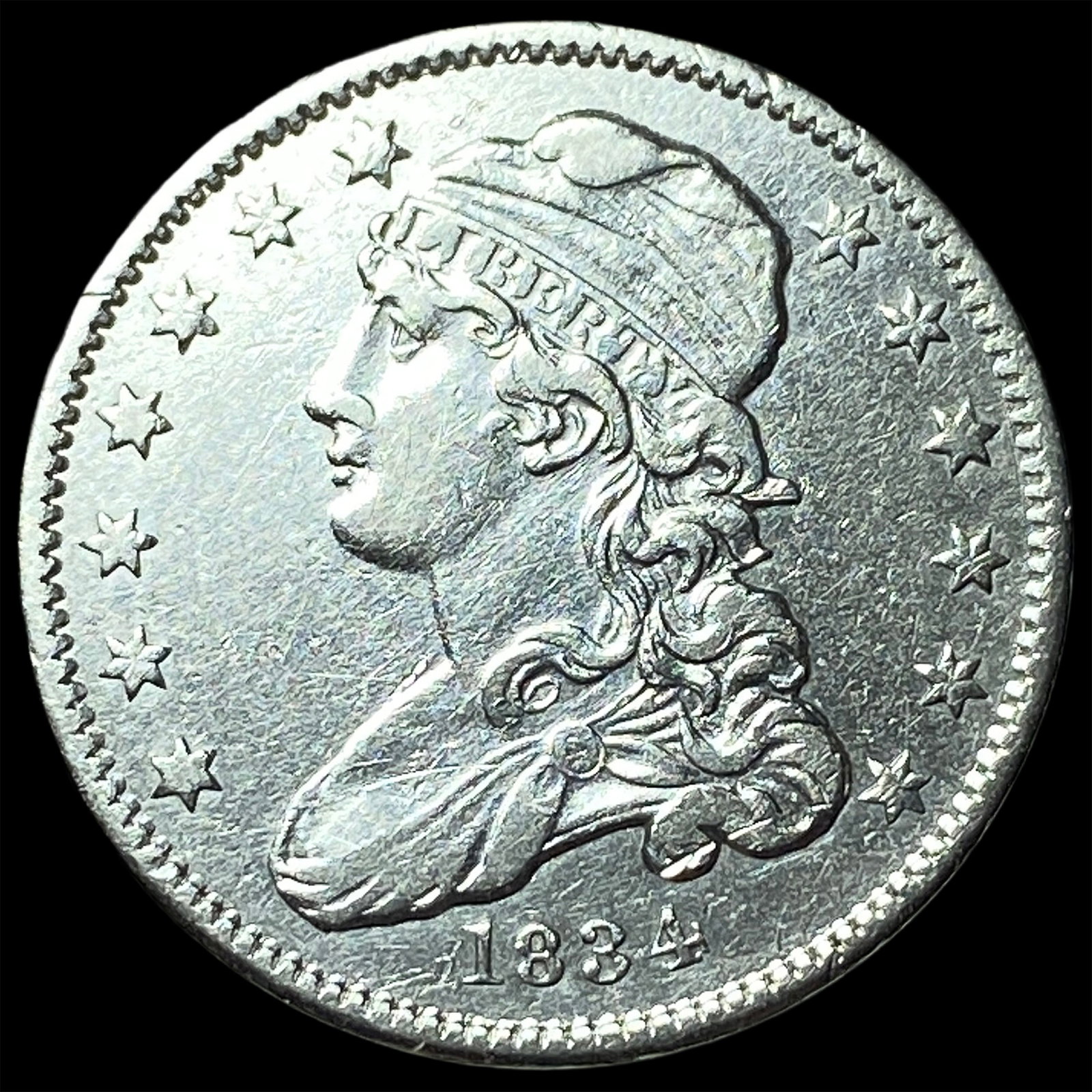 1834 Capped Bust Silver Quarter CHOICE AU: 1834 Capped Bust Silver Quarter CHOICE AU