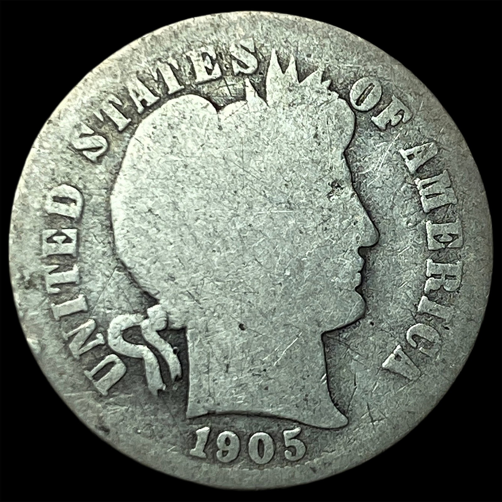 1905-O micro O Silver Barber Dime NICELY CIRCULATED: 1905-O micro O Silver Barber Dime NICELY CIRCULATED