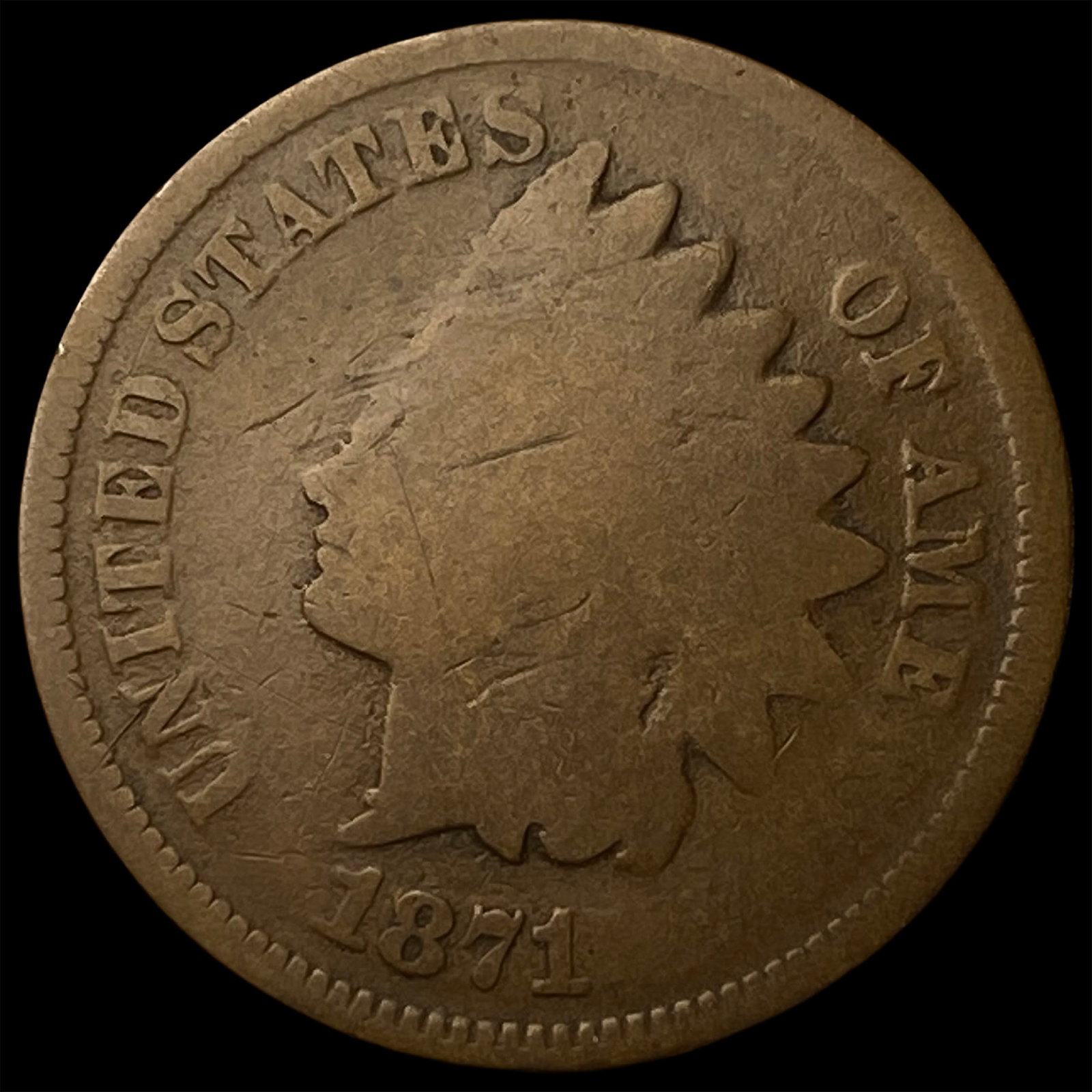 1871 Indian Head Cent NICELY CIRCULATED: 1871 Indian Head Cent NICELY CIRCULATED