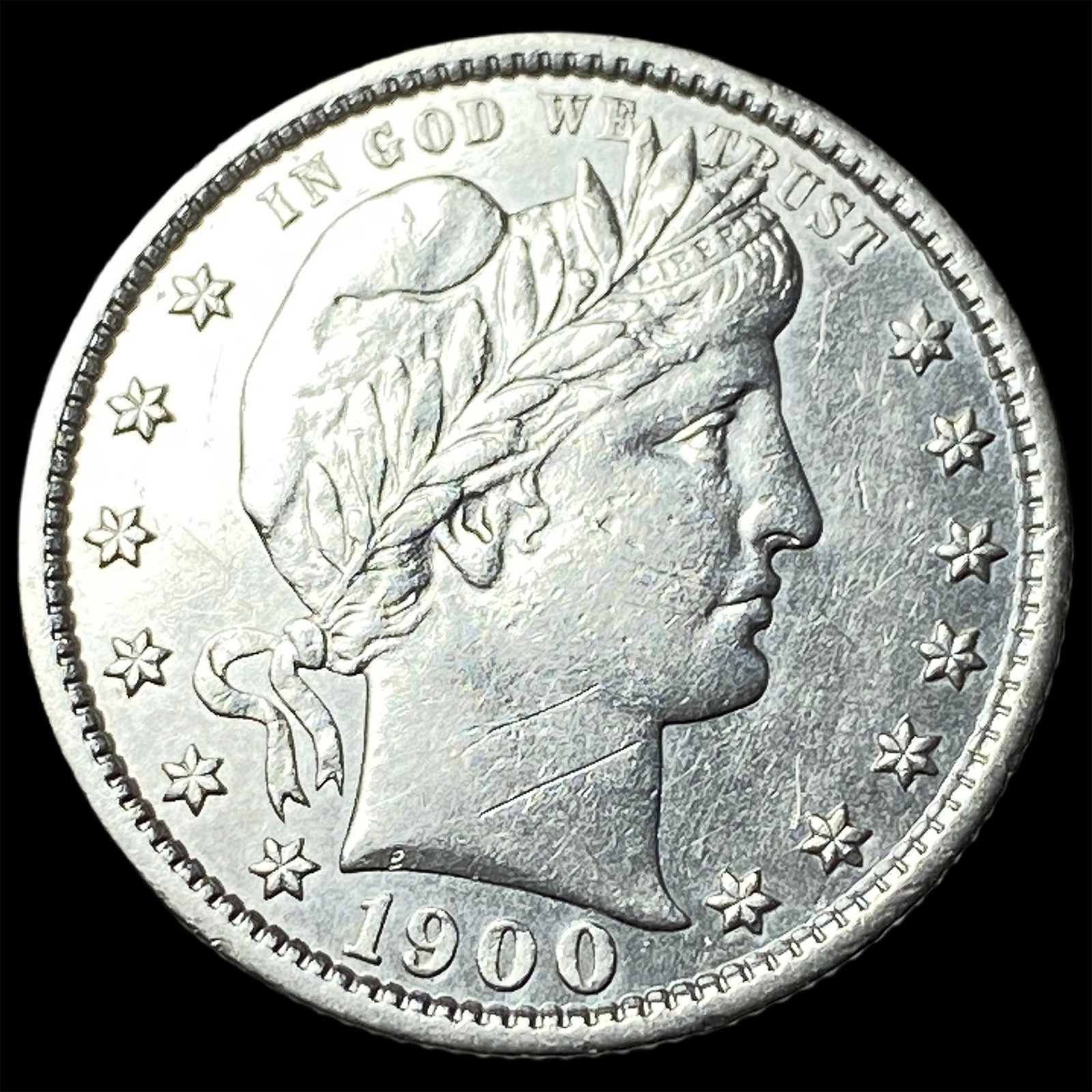 1900-S Silver Barber Quarter CHOICE AU: 1900-S Silver Barber Quarter CHOICE AU
