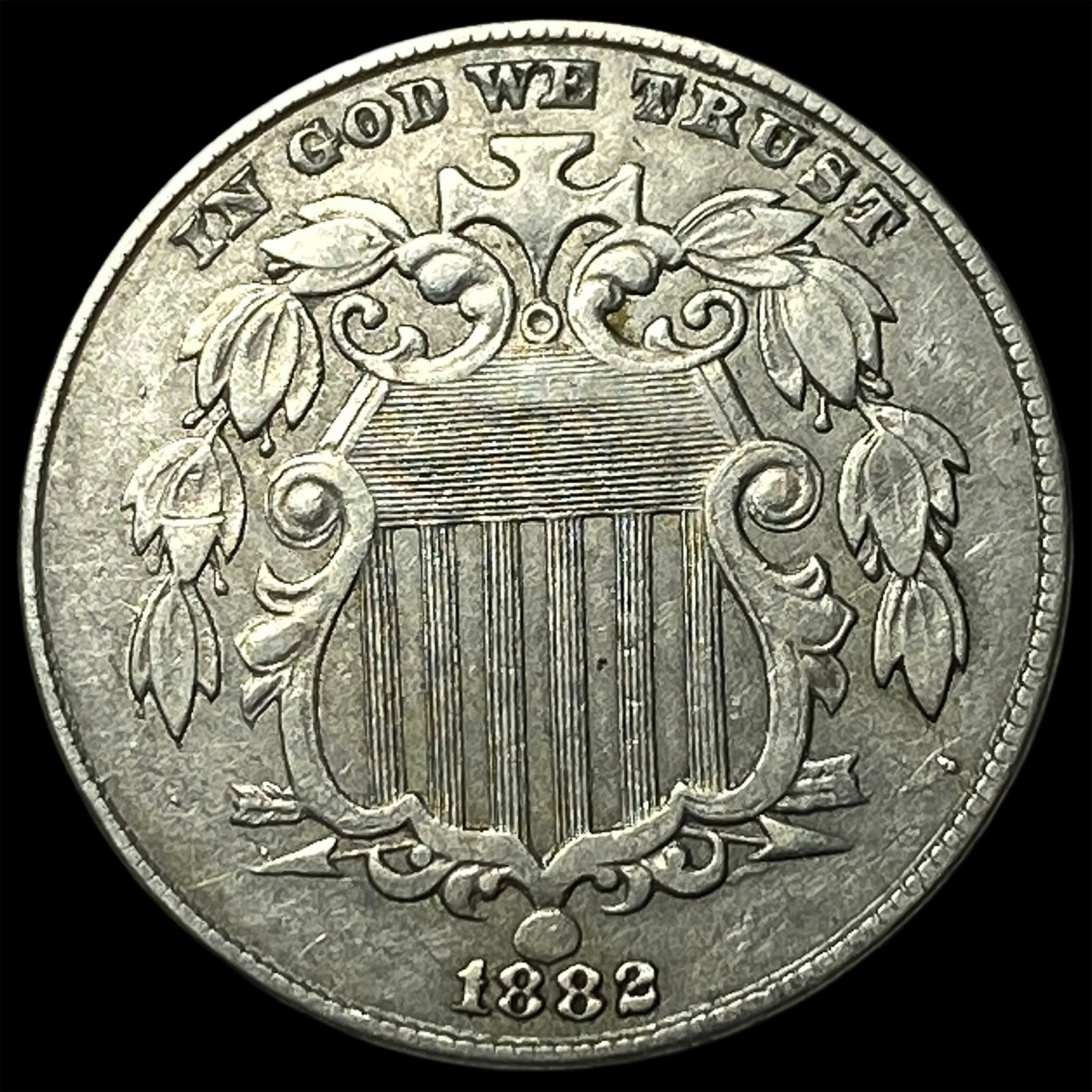 1882 Shield Nickel CLOSELY UNCIRCULATED: 1882 Shield Nickel CLOSELY UNCIRCULATED
