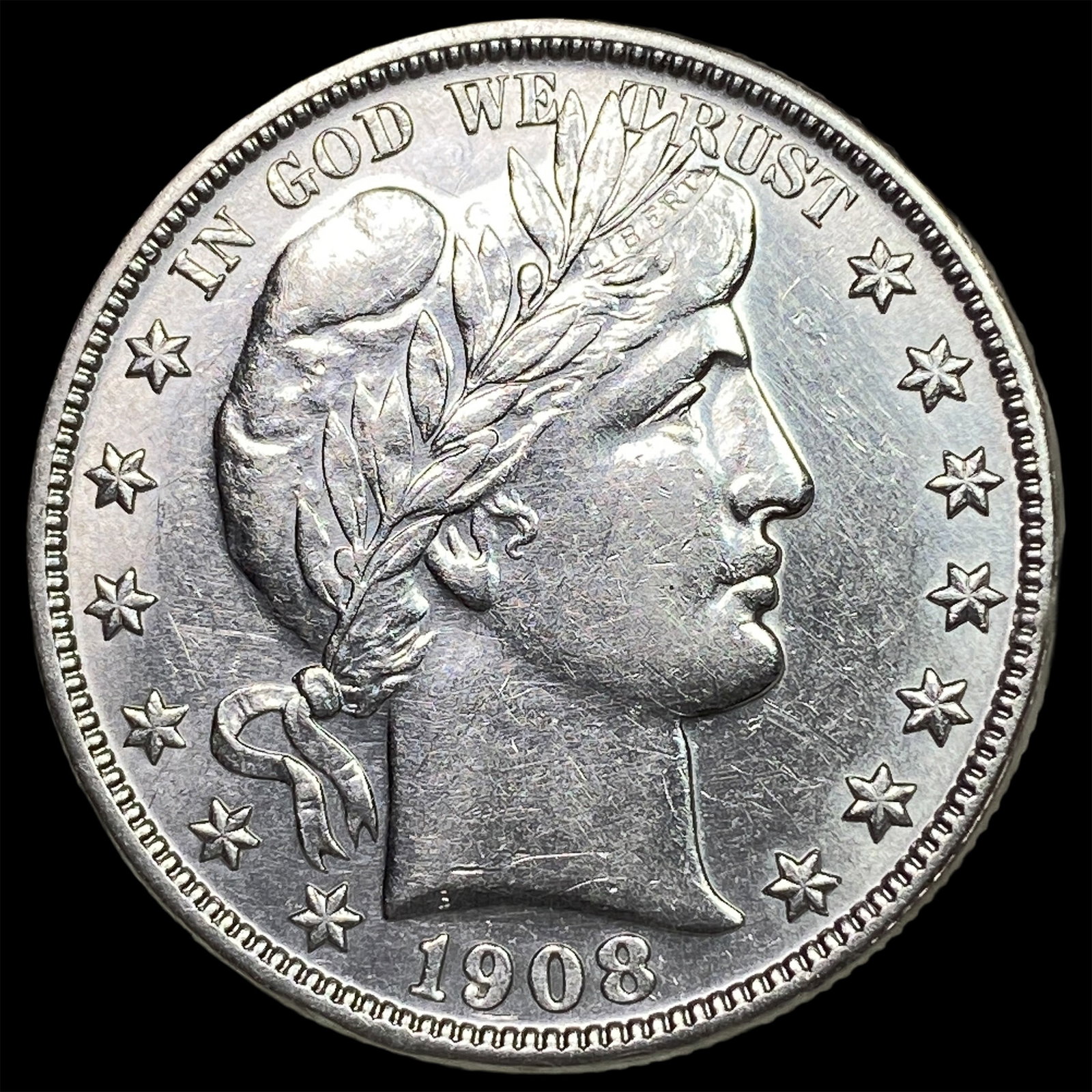 1908-O Silver Barber Half Dollar UNCIRCULATED: 1908-O Silver Barber Half Dollar UNCIRCULATED