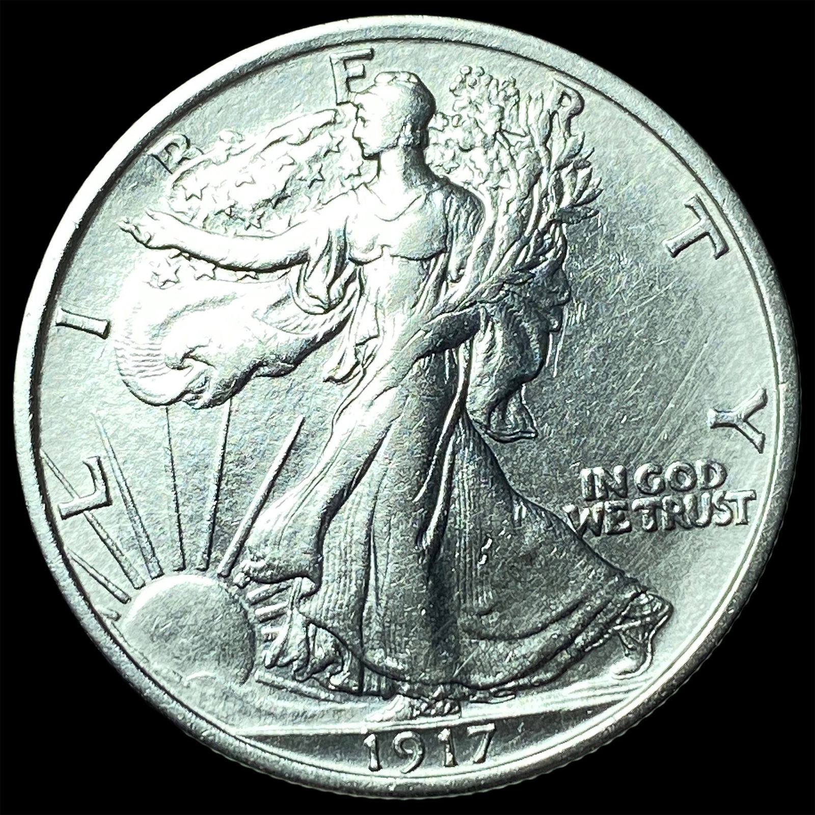 1917 Walking Liberty Half Dollar CHOICE AU: 1917 Walking Liberty Half Dollar CHOICE AU