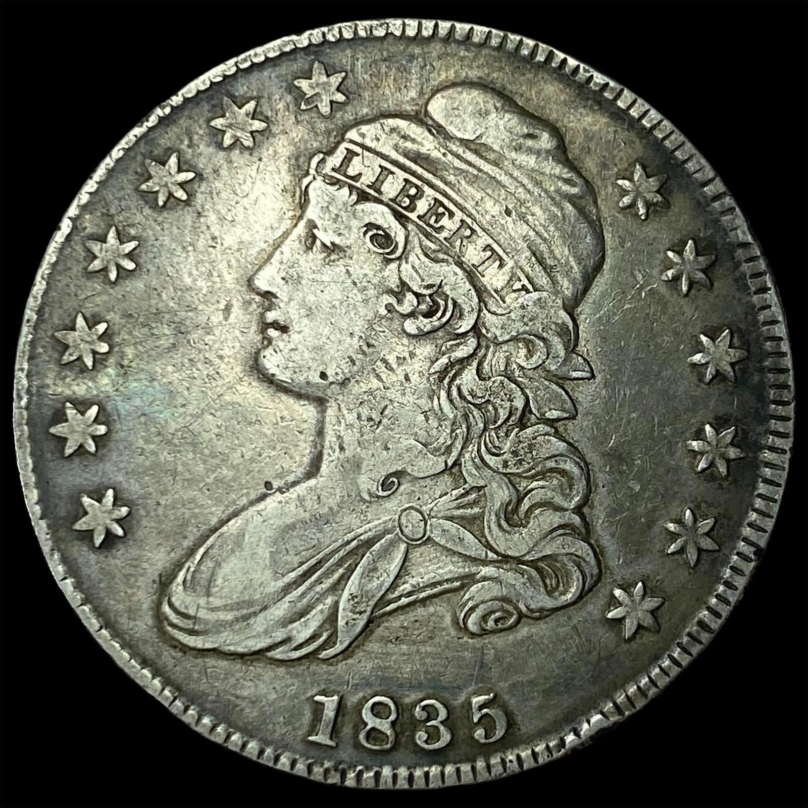 1835 Silver Capped Bust Half Dollar LIGHTLY CIRCULATED (1 of 2)