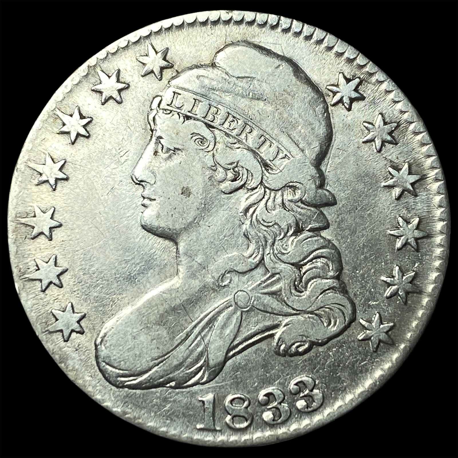 1833 Capped Bust Half Dollar NEARLY UNCIRCULATED: 1833 Capped Bust Half Dollar NEARLY UNCIRCULATED