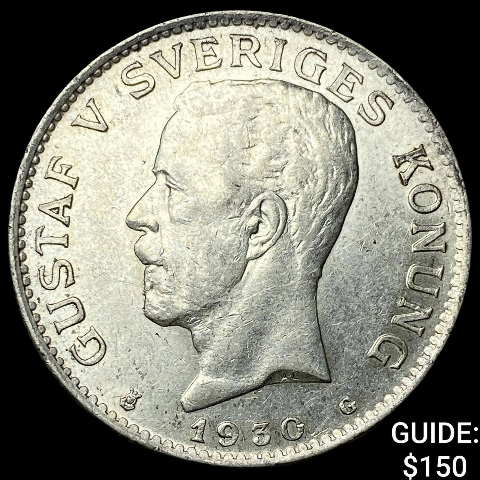 1930G Sweden Silver 1 Krona: 1930G Sweden Silver 1 Krona