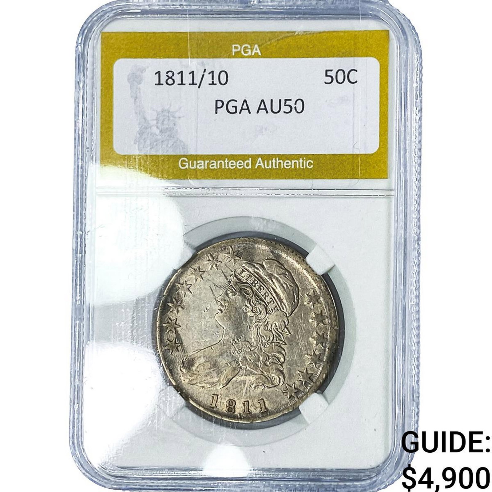 1811/10 Capped Bust Half Dollar PGA AU50 (1 of 2)