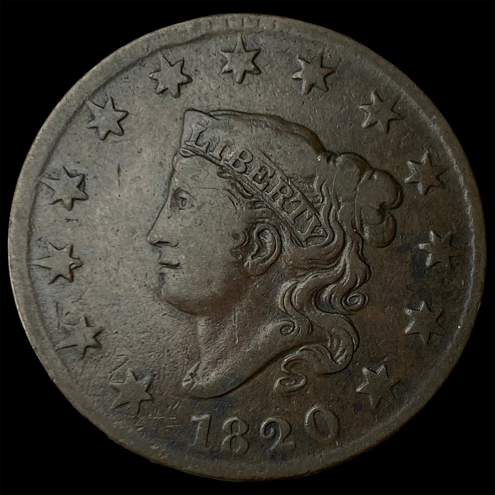 1820 Coronet Head Large Cent LIGHTLY CIRCULATED: 1820 Coronet Head Large Cent LIGHTLY CIRCULATED