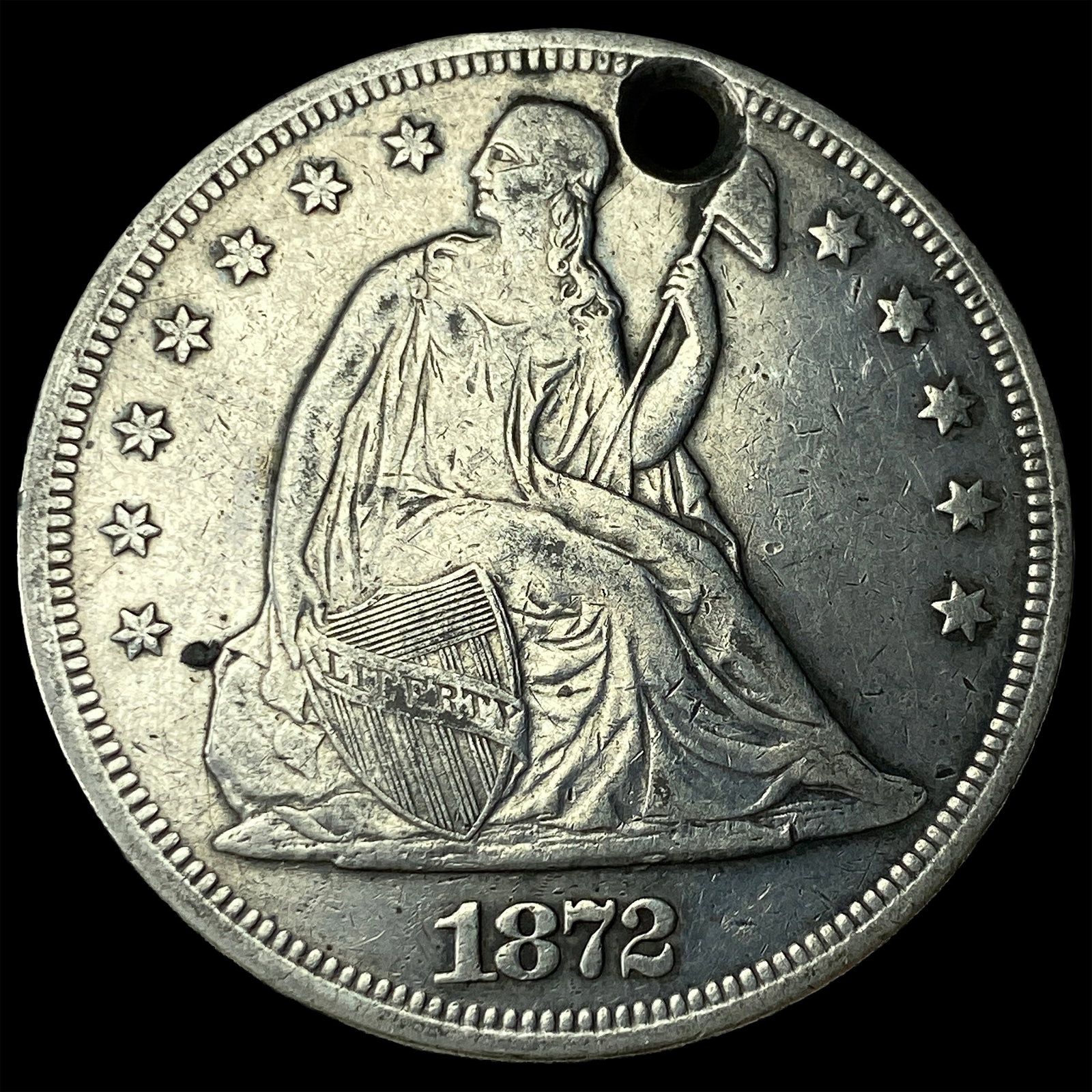 1872 Silver Seated Liberty Dollar HIGH GRADE: 1872 Silver Seated Liberty Dollar HIGH GRADE