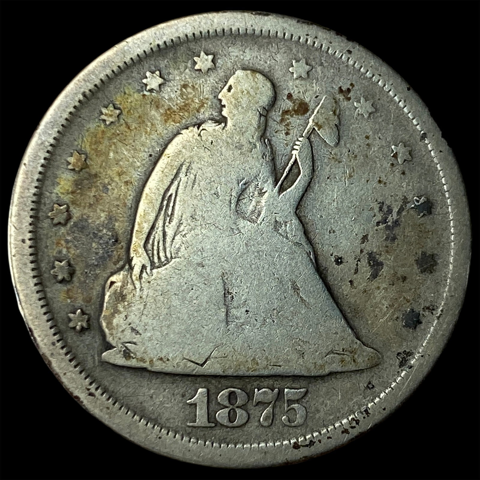 1875-S Silver Twenty Cents NEARLY UNCIRCULATED