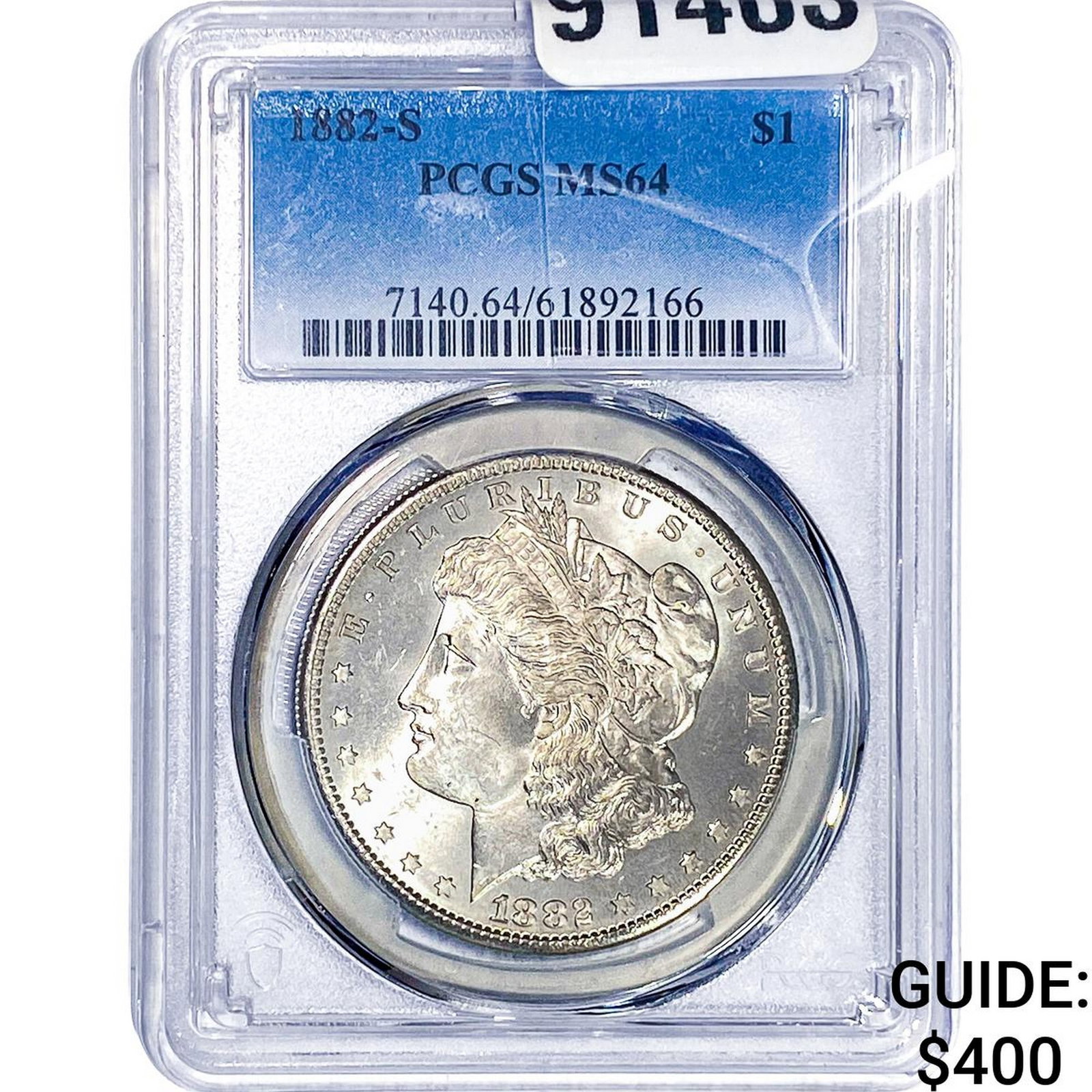 1882-S Morgan Silver Dollar PCGS MS64: 1882-S Morgan Silver Dollar PCGS MS64