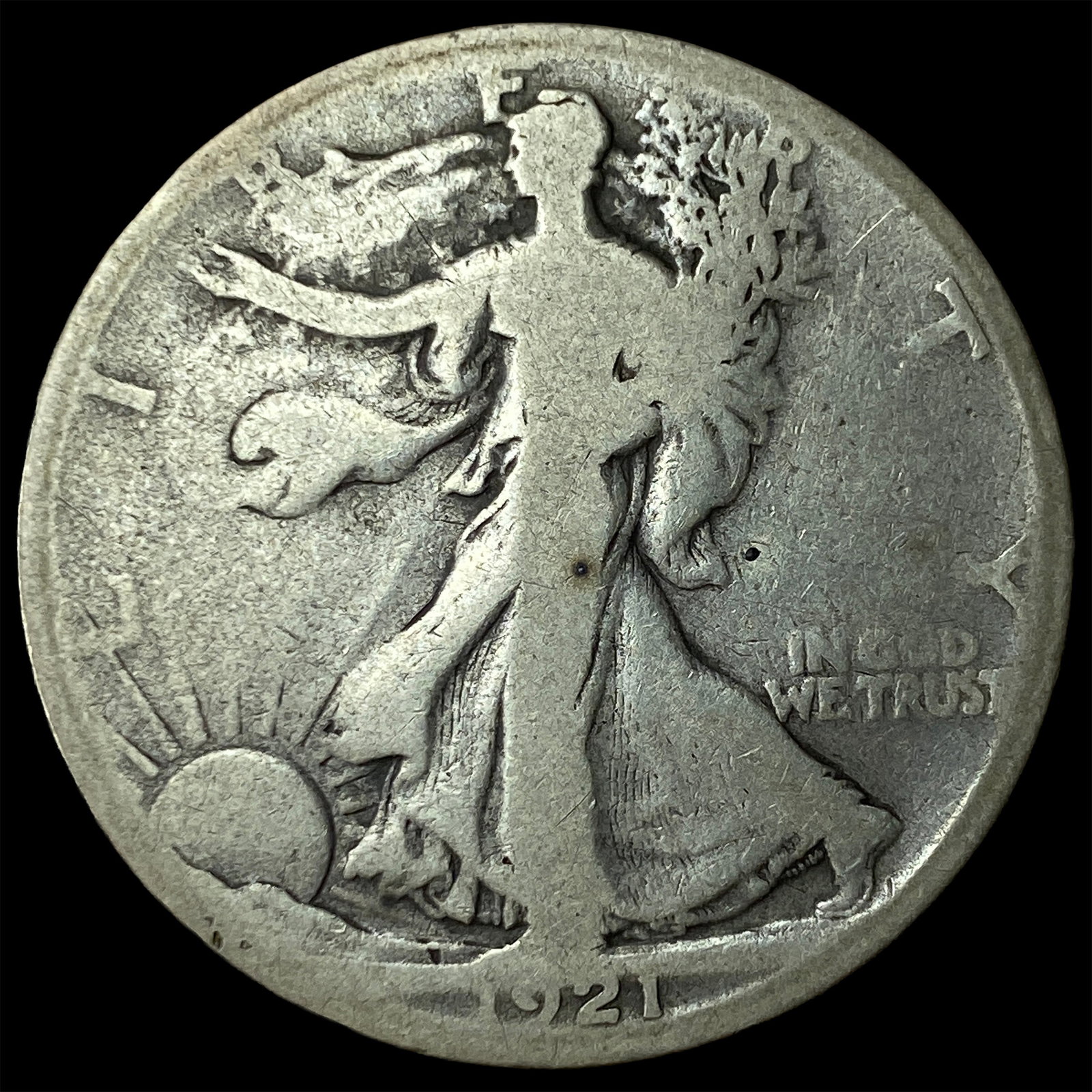 1921-S Silver Walking Liberty Half Dollar NICELY CIRCULATED