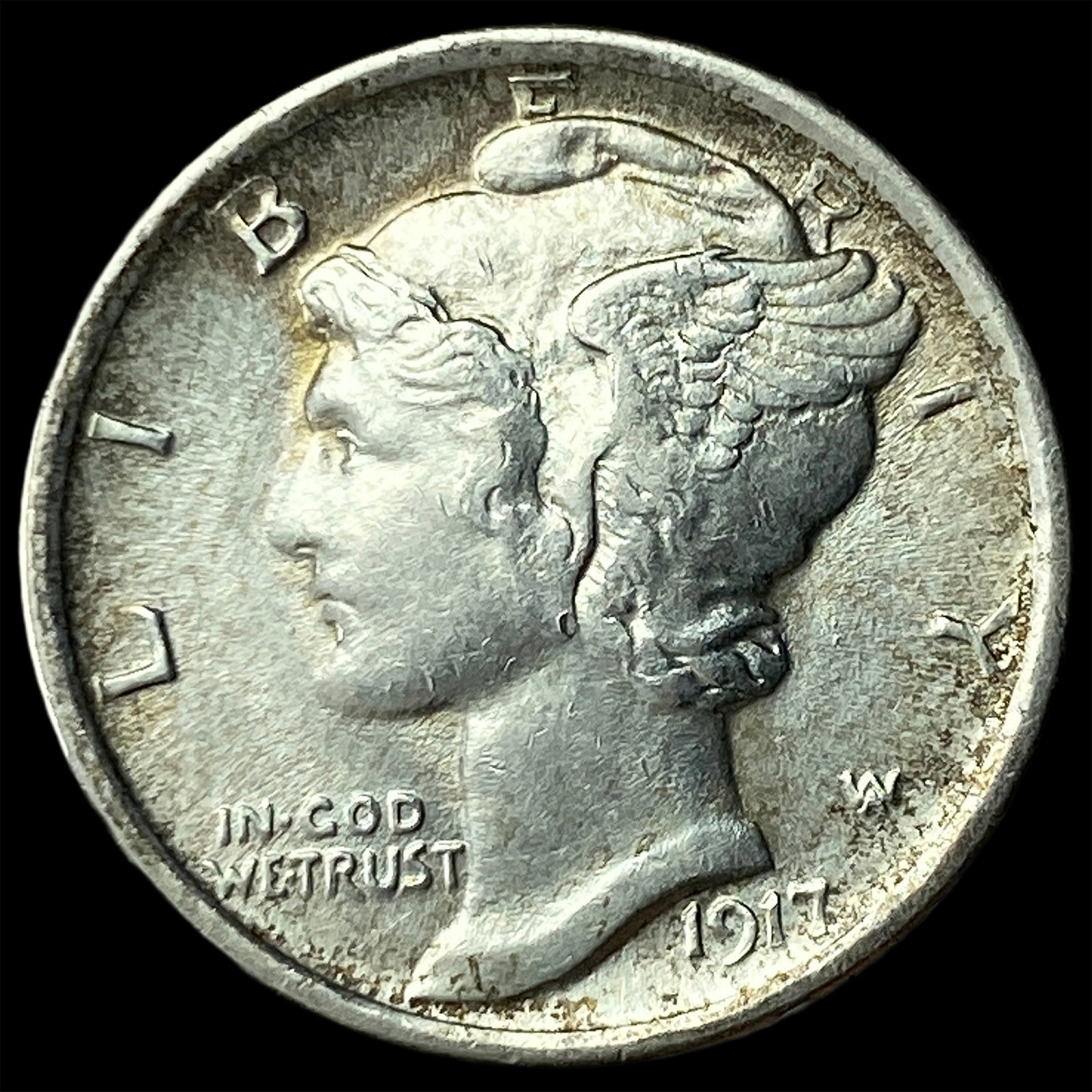 1917-D Silver Mercury Dime CLOSELY UNCIRCULATED (1 of 2)