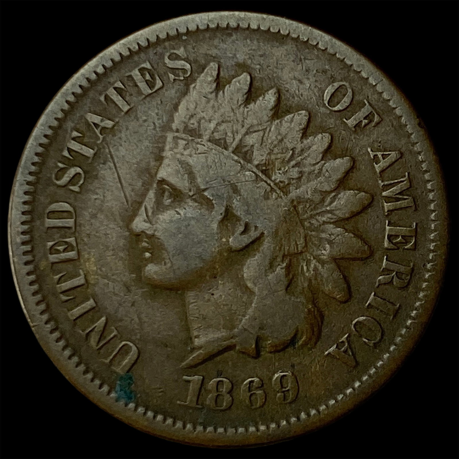 1869 Indian Head Cent ABOUT UNCIRCULATED: 1869 Indian Head Cent ABOUT UNCIRCULATED