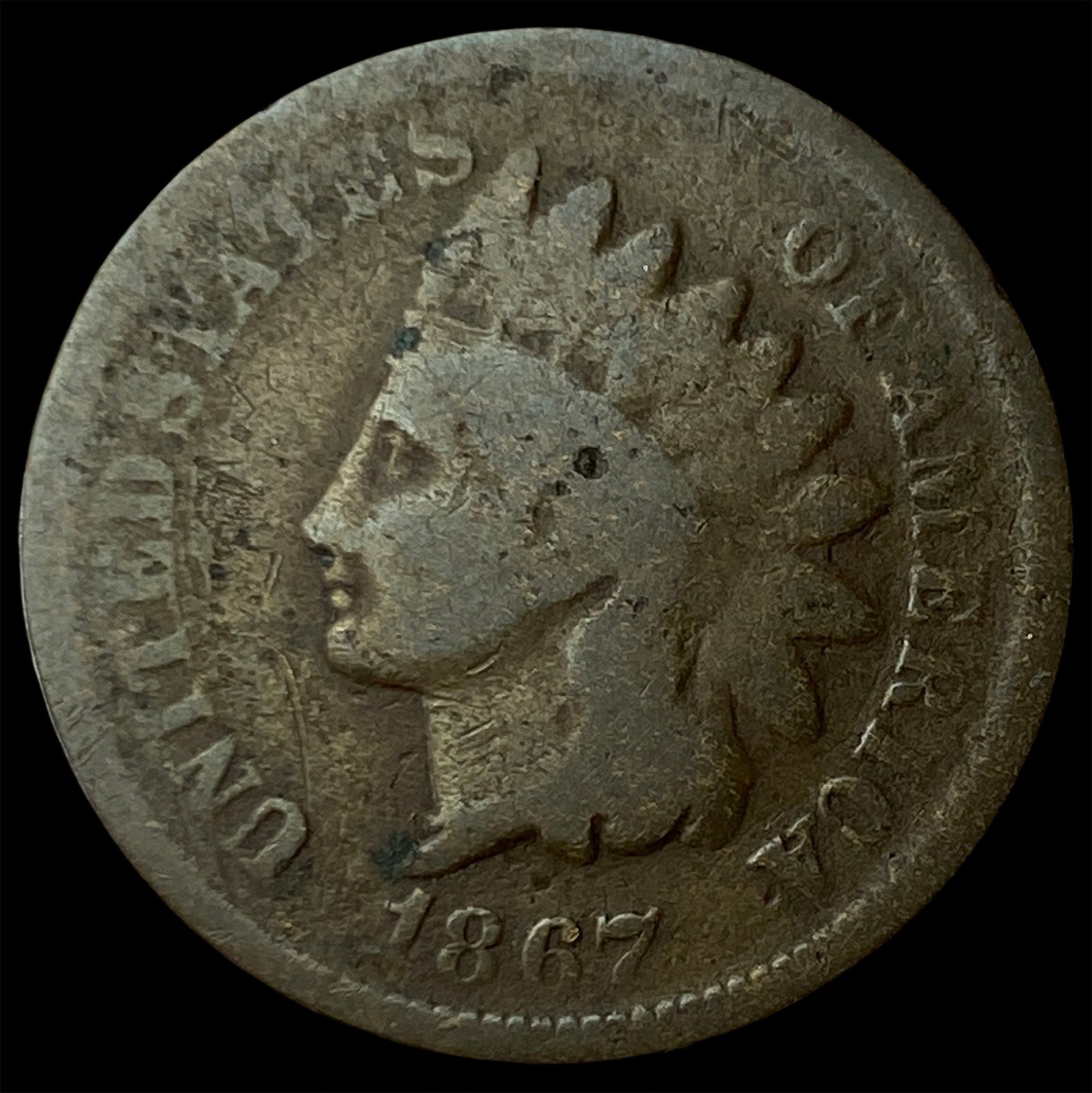 1867 Indian Head Cent NICELY CIRCULATED (1 of 2)