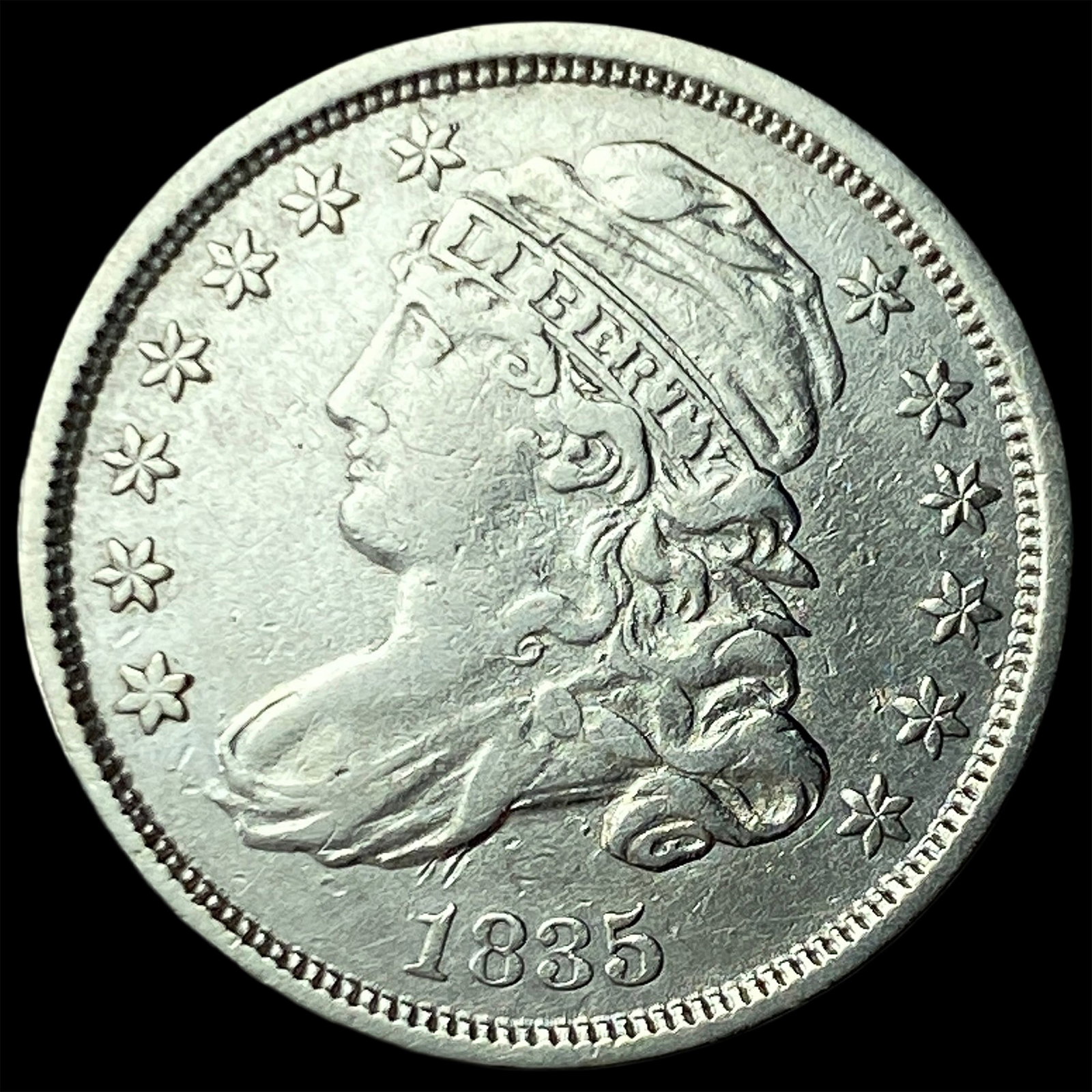1835 Capped Bust Silver Dime NEARLY UNCIRCULATED (1 of 2)