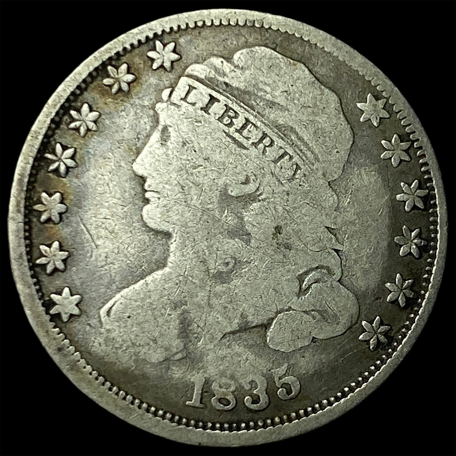 1835 Silver Capped Bust Dime NICELY CIRCULATED
