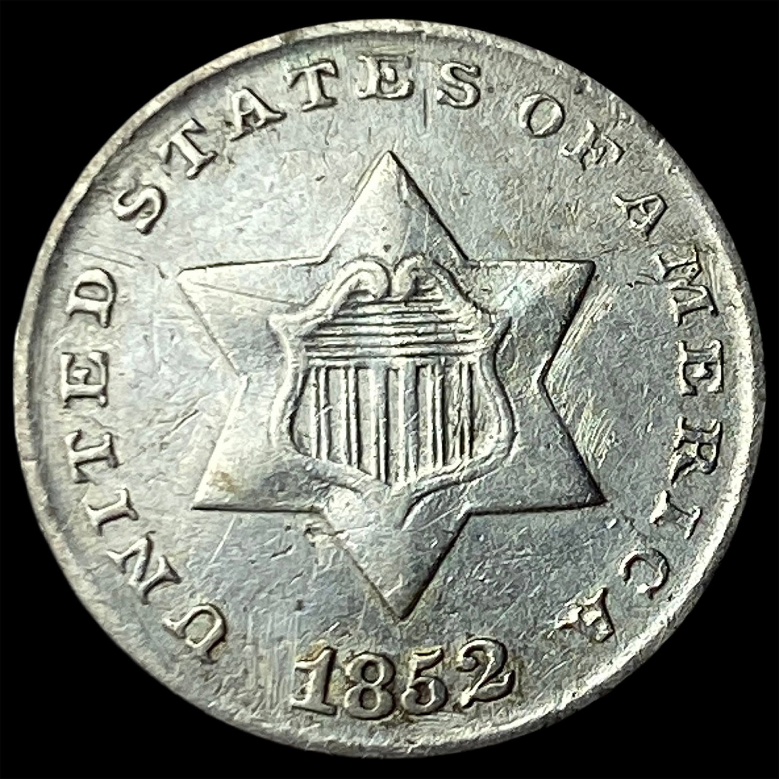 1852 Silver Three-Cent Piece CLOSELY UNCIRCULATED