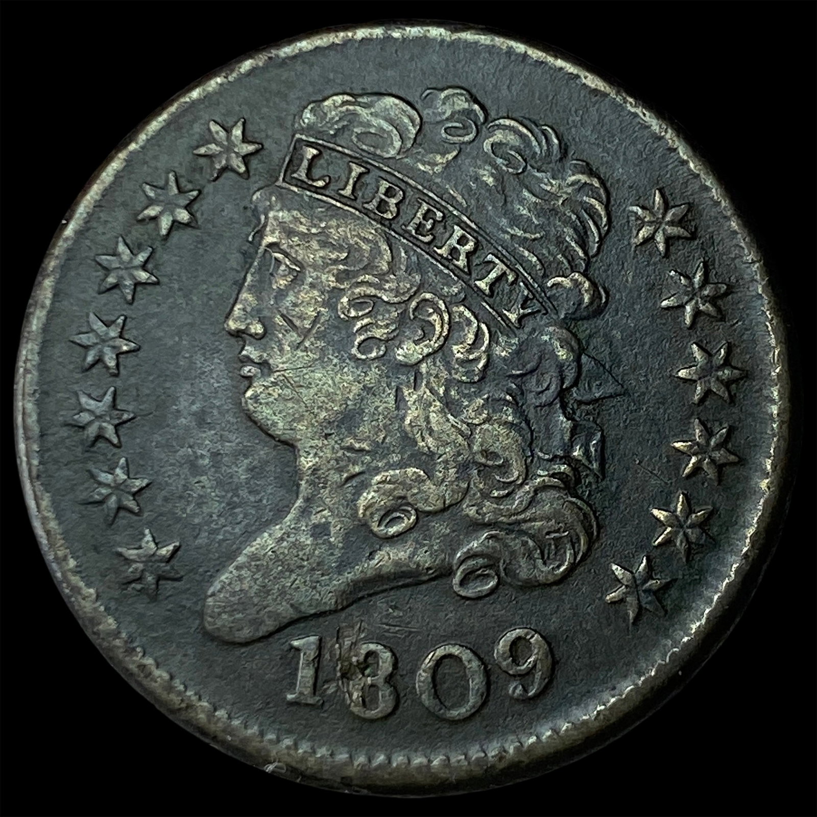 1809 Classic Head Half Cent NEARLY UNCIRCULATED: 1809 Classic Head Half Cent NEARLY UNCIRCULATED