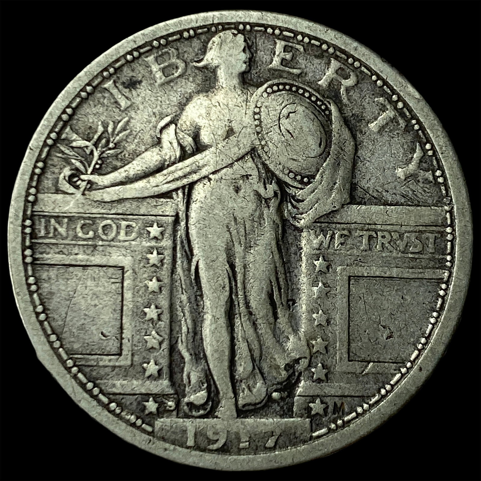 1917-S Type 1 Standing Liberty Quarter LIGHTLY CIRCULATED