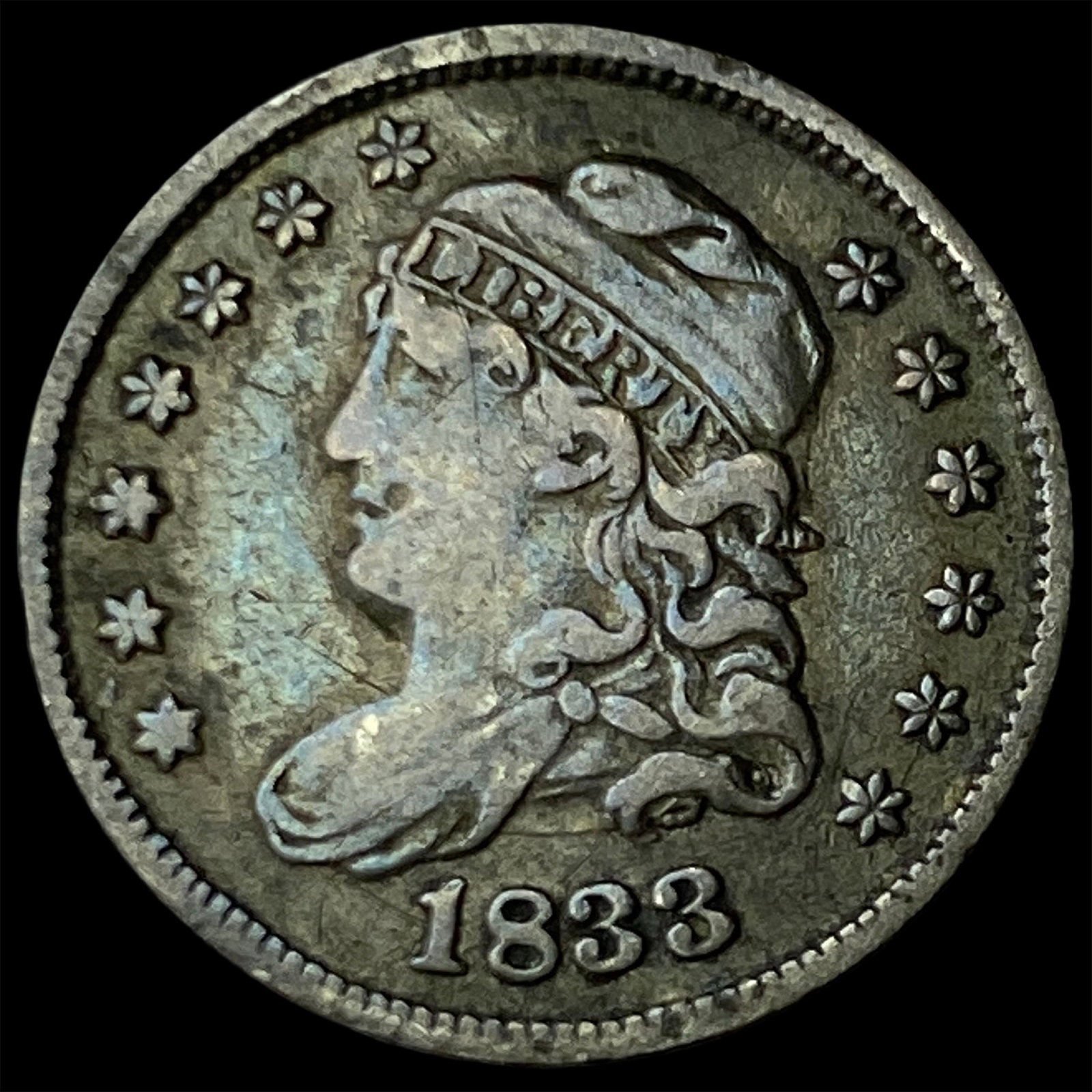 1833 Capped Bust Half Dime NEARLY UNCIRCULATED: 1833 Capped Bust Half Dime NEARLY UNCIRCULATED