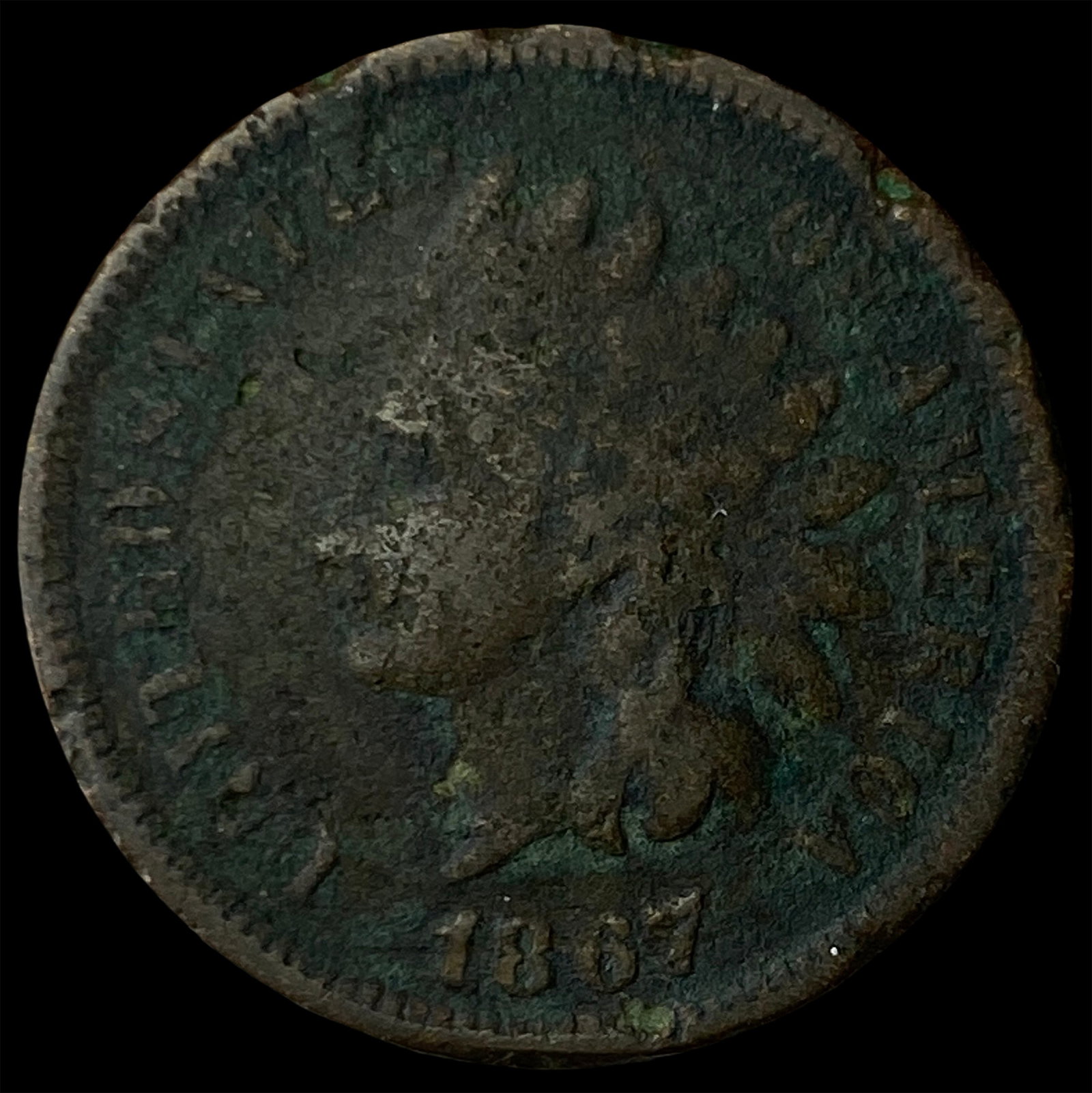1867 Indian Head Cent NICELY CIRCULATED: 1867 Indian Head Cent NICELY CIRCULATED