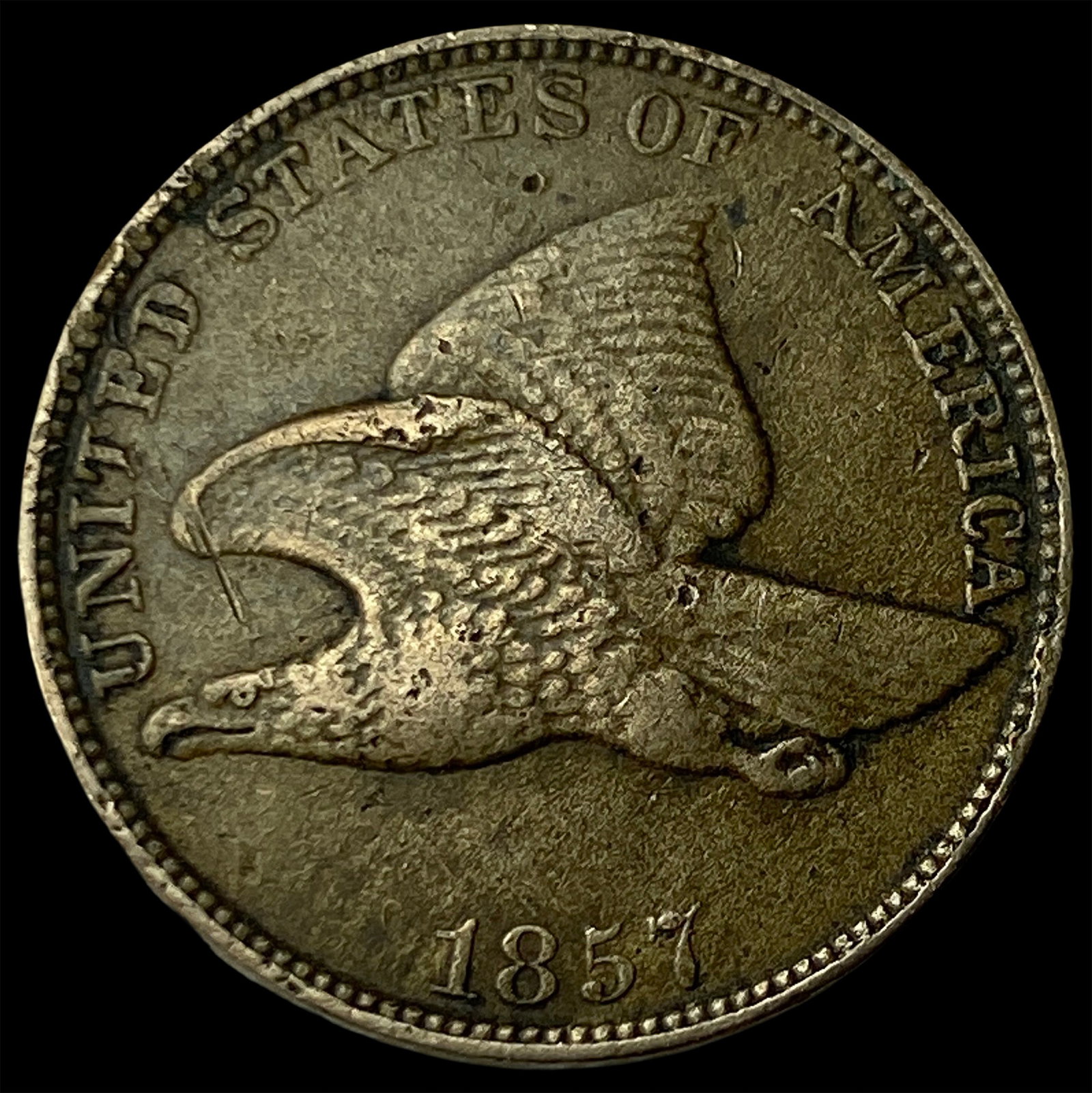 1857 Flying Eagle Cent NEARLY UNCIRCULATED (1 of 2)