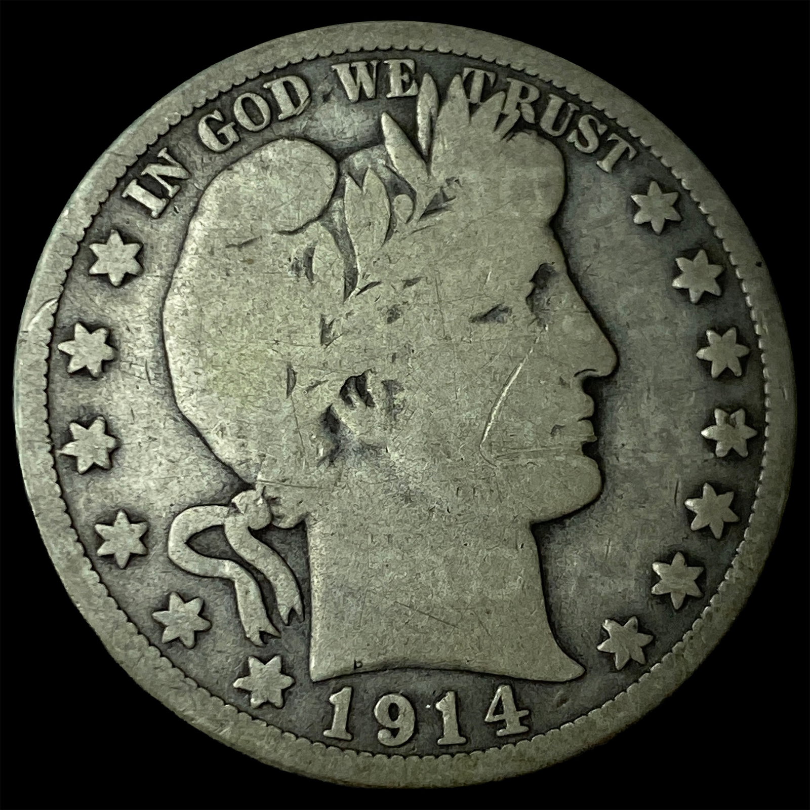 1914 Silver Barber Half Dollar NICELY CIRCULATED