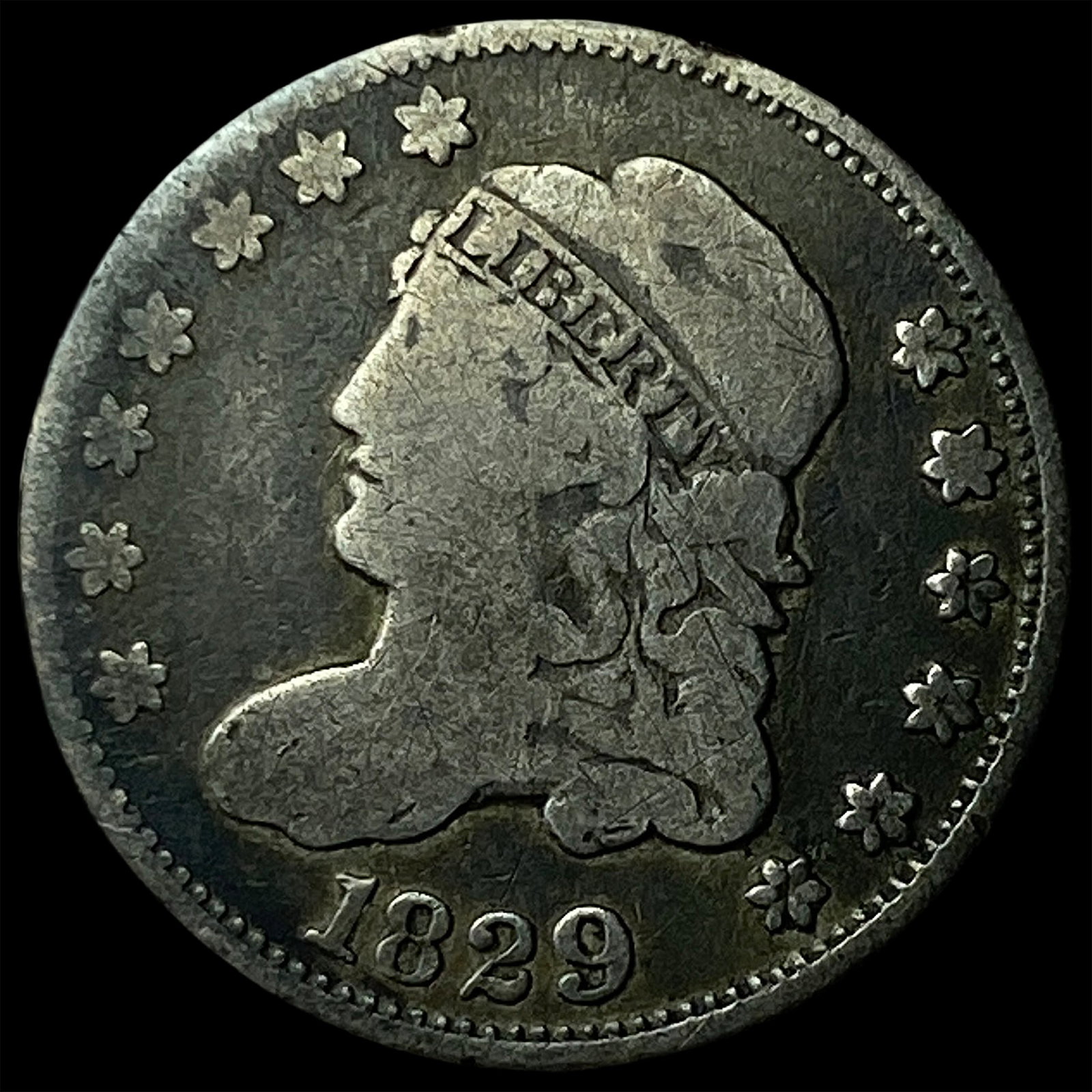 1829 Capped Bust Half Dime NICELY CIRCULATED