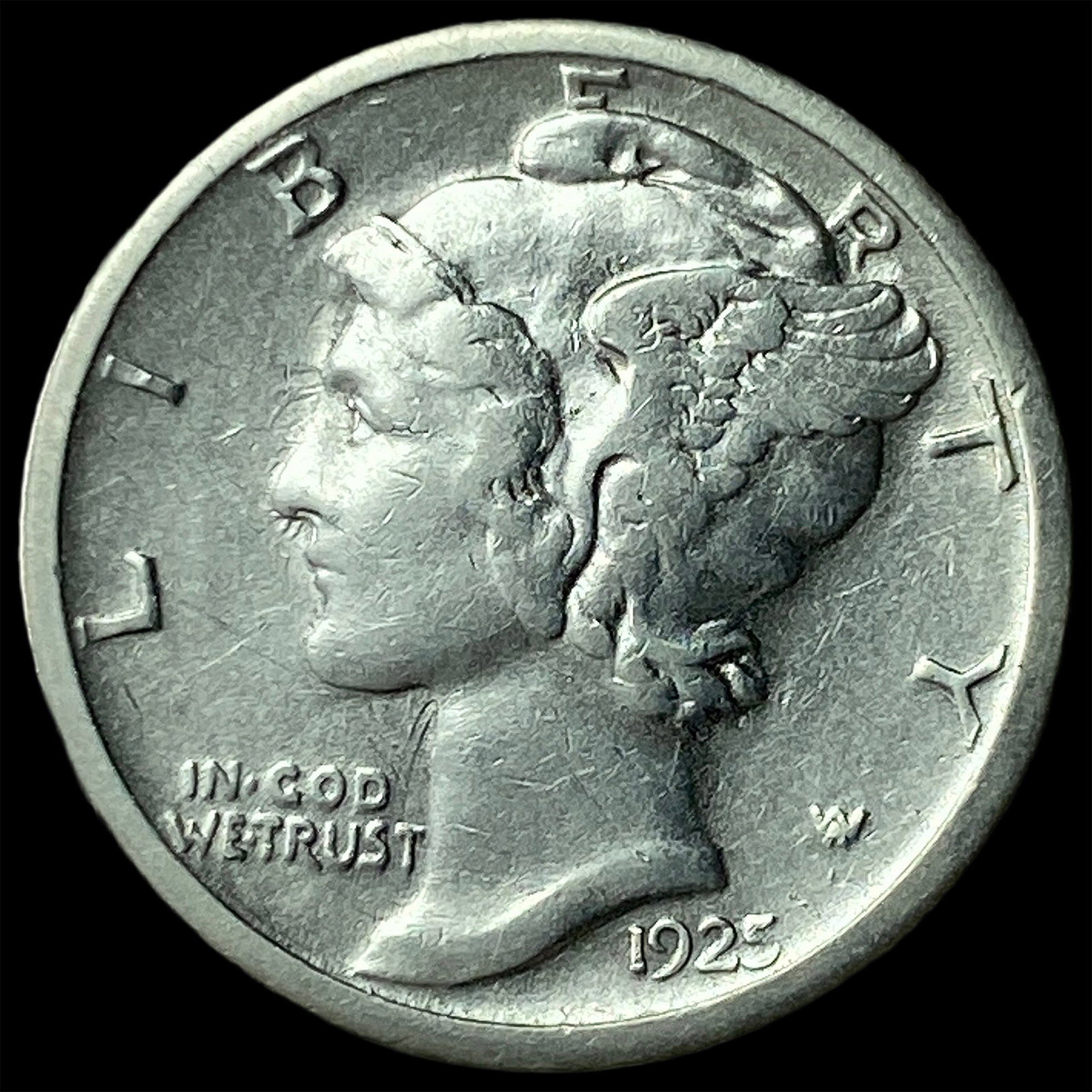 1925-S Silver Mercury Dime CLOSELY UNCIRCULATED