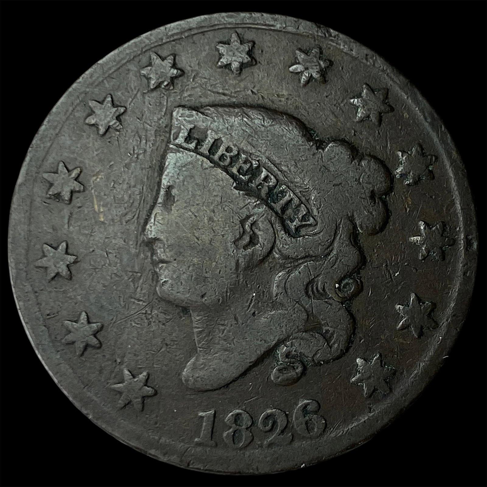 1826 Coronet Head Large Cent NICELY CIRCULATED