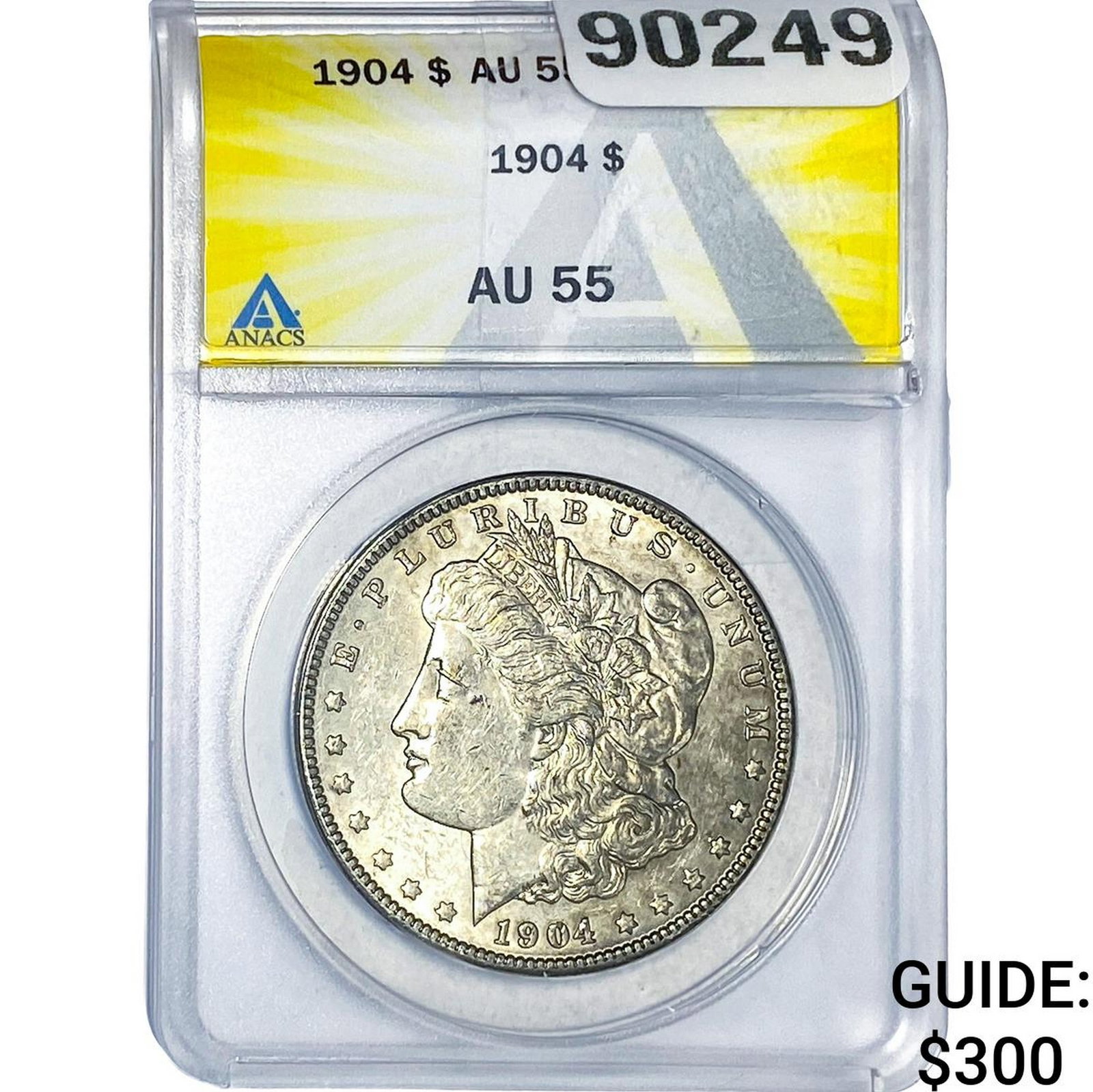 1904 Morgan Silver Dollar ANACS AU55: 1904 Morgan Silver Dollar ANACS AU55