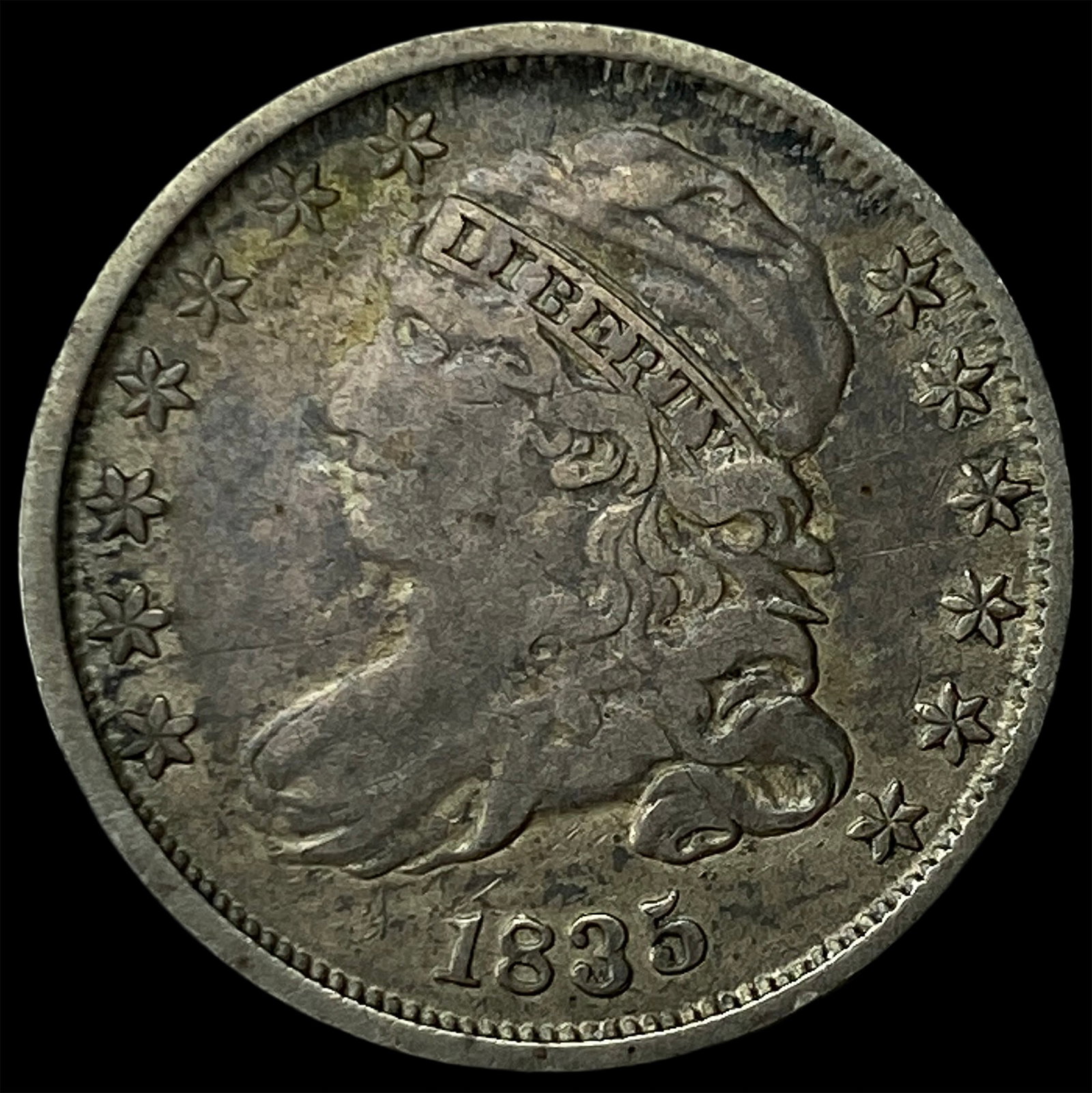 1835 Silver Capped Bust Dime ABOUT UNCIRCULATED: 1835 Silver Capped Bust Dime ABOUT UNCIRCULATED