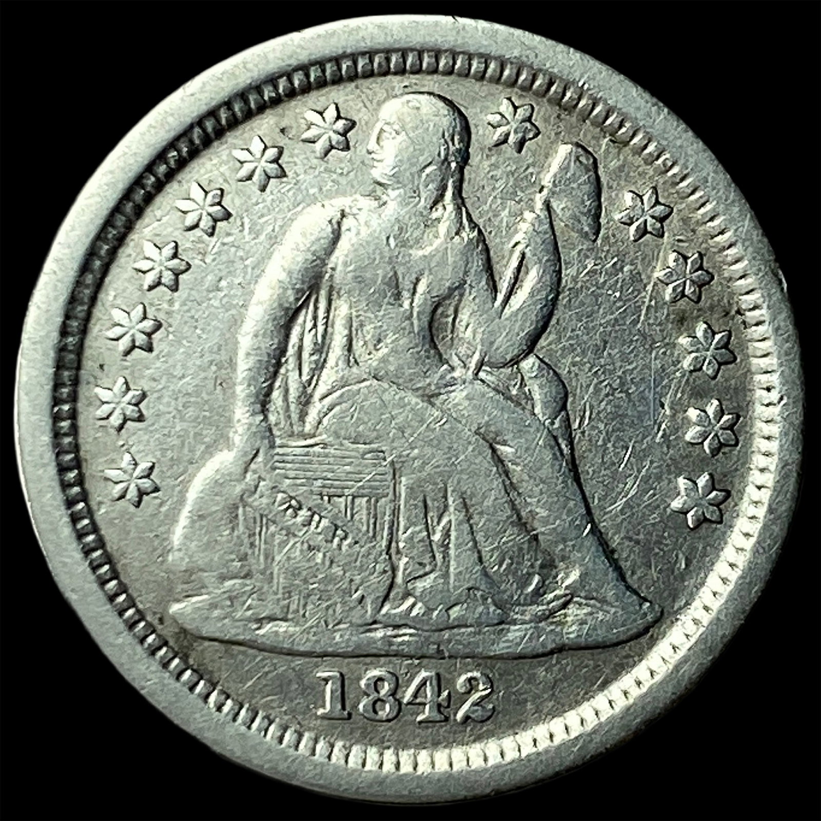 1842-O Silver Seated Liberty Dime HIGH GRADE: 1842-O Silver Seated Liberty Dime HIGH GRADE