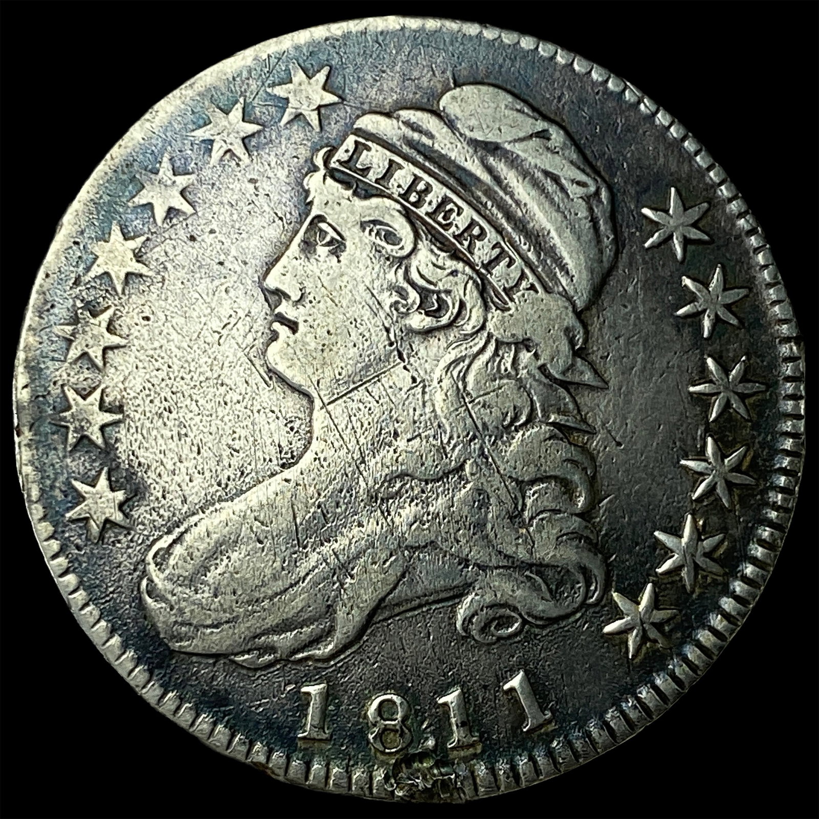 1811 Silver Capped Bust Half Dollar LIGHTLY CIRCULATED: 1811 Silver Capped Bust Half Dollar LIGHTLY CIRCULATED