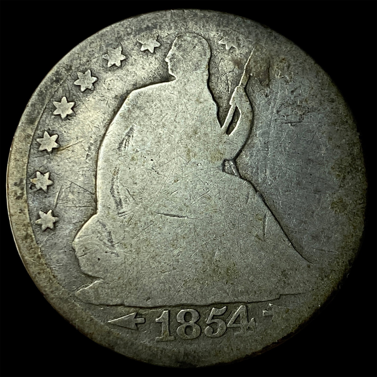 1854 Arrows Seated Liberty Half Dollar NICELY CIRCULATED: 1854 Arrows Seated Liberty Half Dollar NICELY CIRCULATED