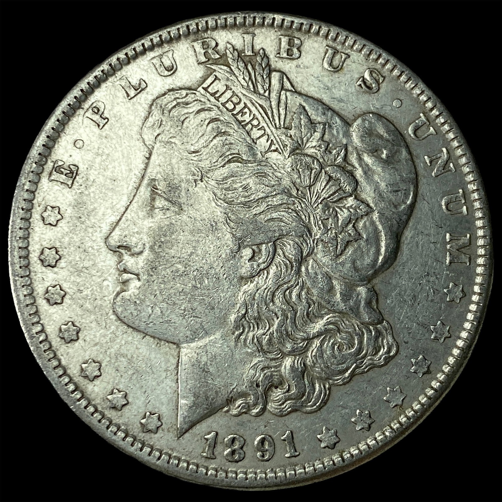 1891 Silver Morgan Dollar CLOSELY UNCIRCULATED: 1891 Silver Morgan Dollar CLOSELY UNCIRCULATED