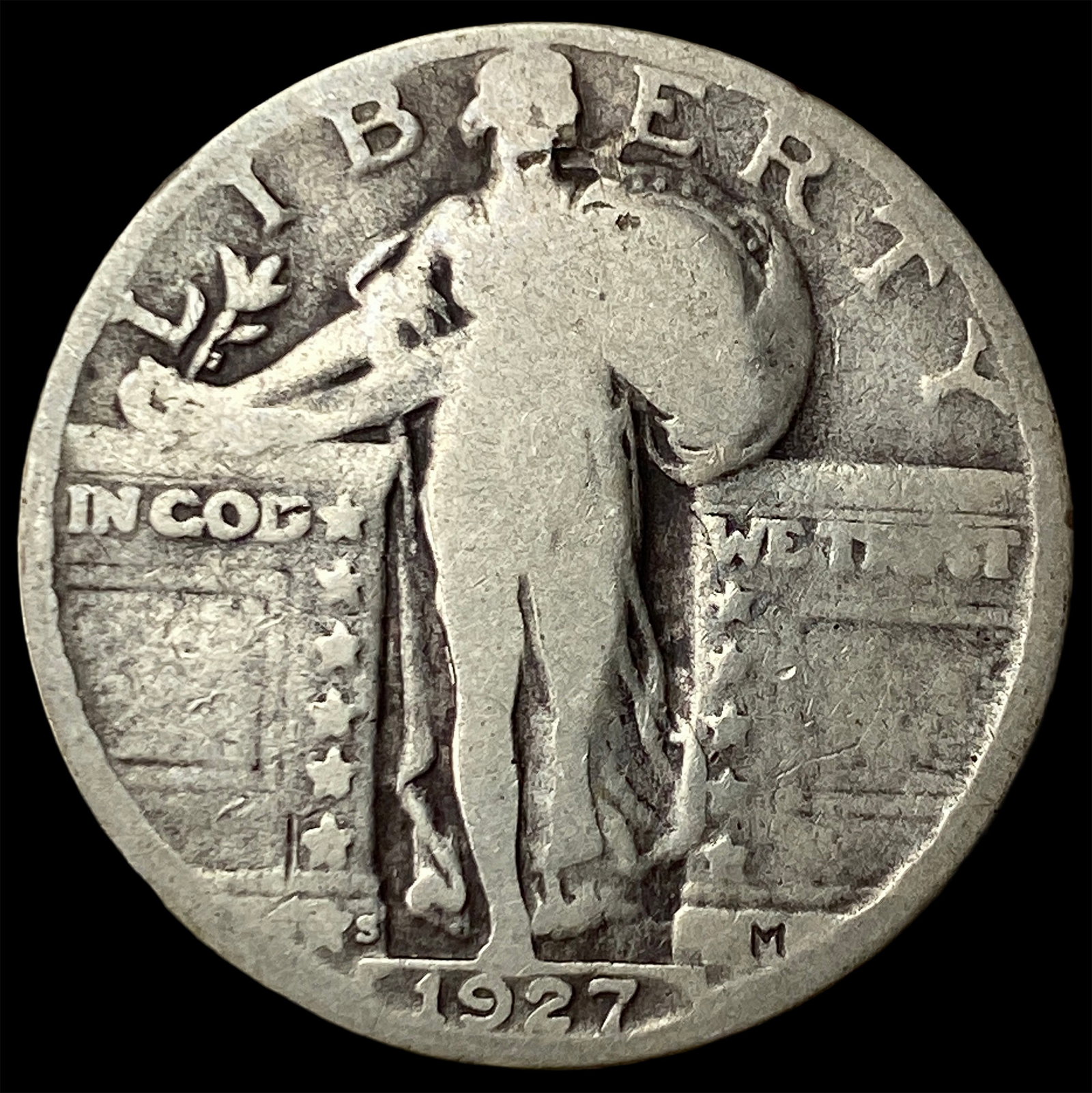 1927-S Standing Liberty Quarter LIGHTLY CIRCULATED: 1927-S Standing Liberty Quarter LIGHTLY CIRCULATED
