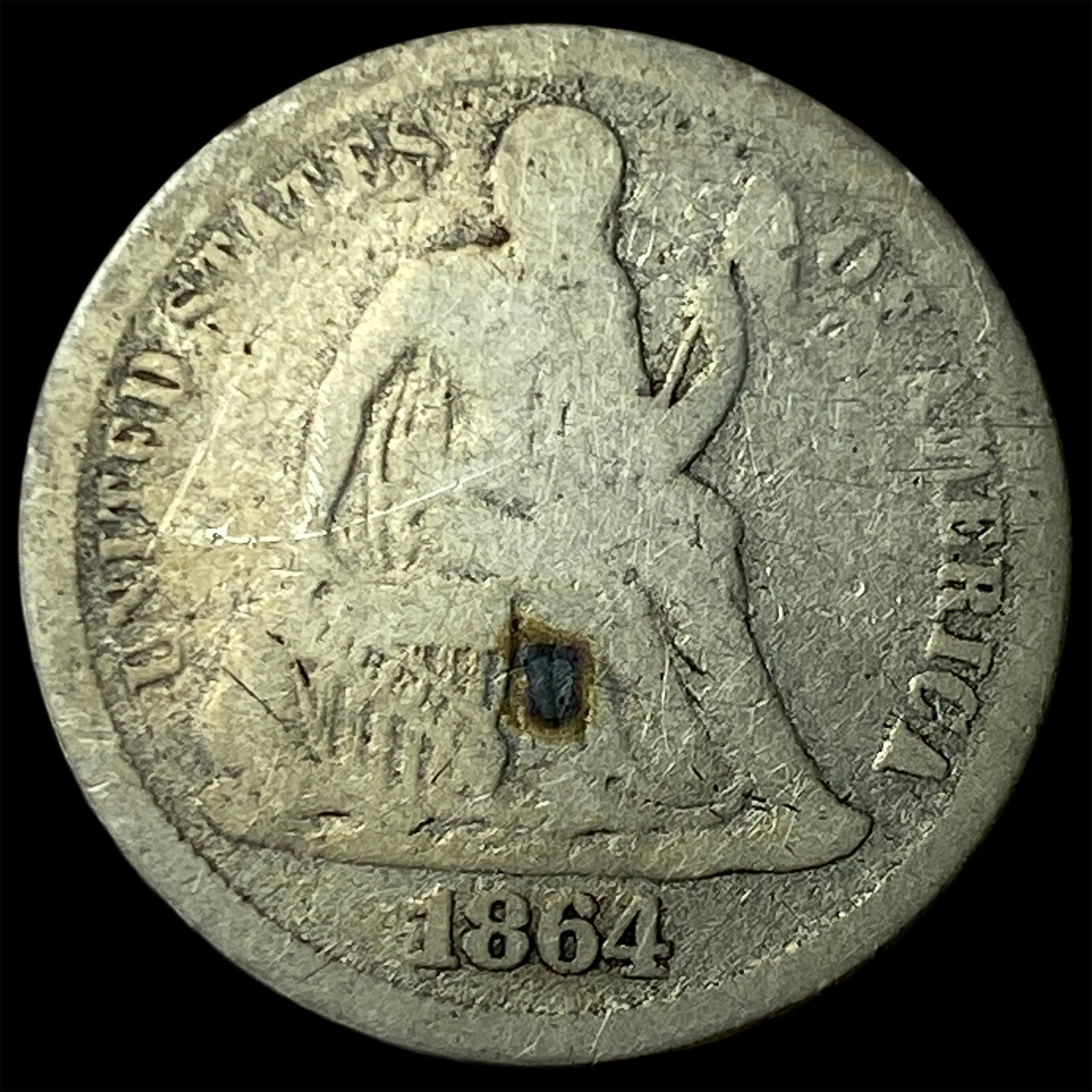1864-S Seated Liberty Dime NICELY CIRCULATED