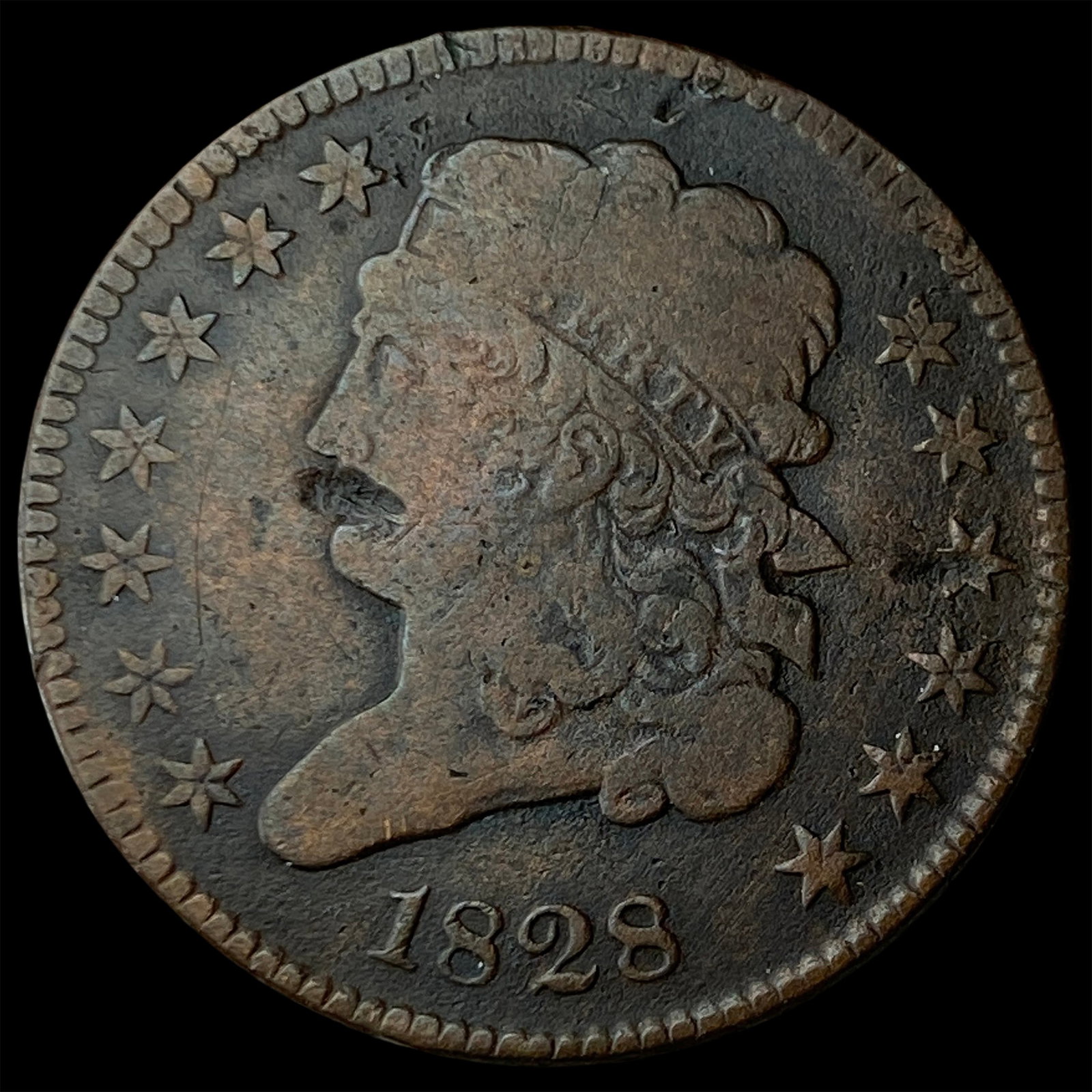 1828 Classic Head Half Cent LIGHTLY CIRCULATED