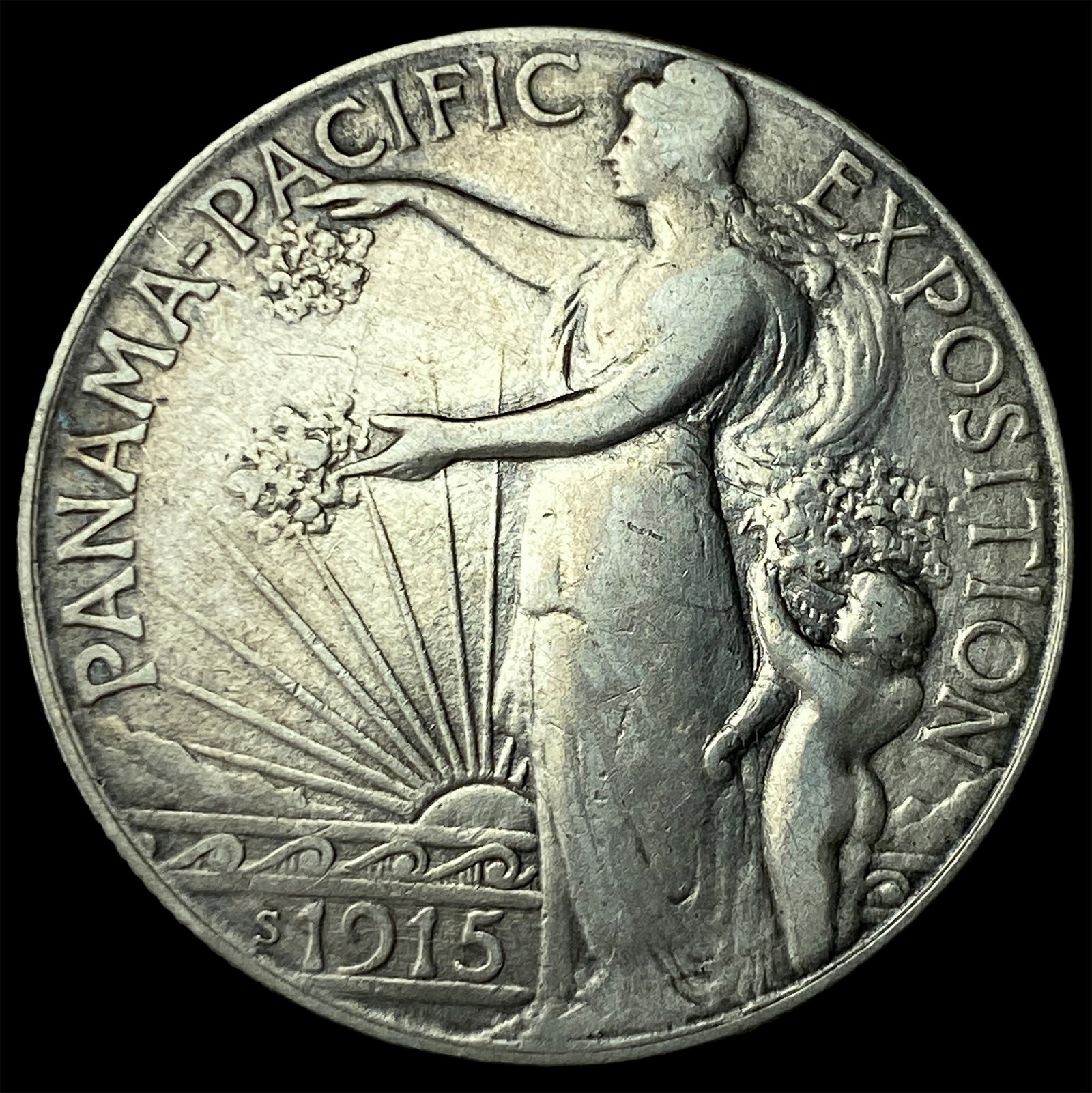 1915-S Silver Panama-Pacific Half Dollar NEARLY UNCIRCULATED