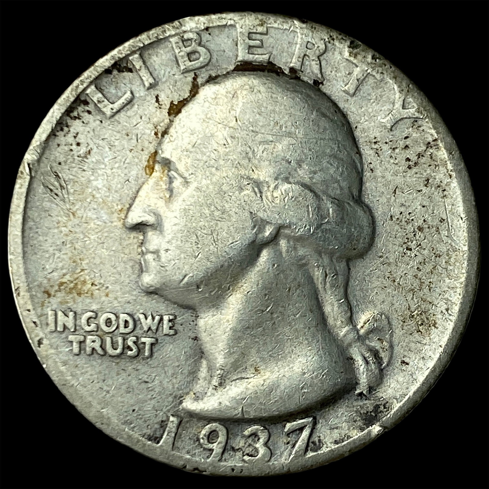 1937 Silver Washington Quarter CLOSELY UNCIRCULATED: 1937 Silver Washington Quarter CLOSELY UNCIRCULATED