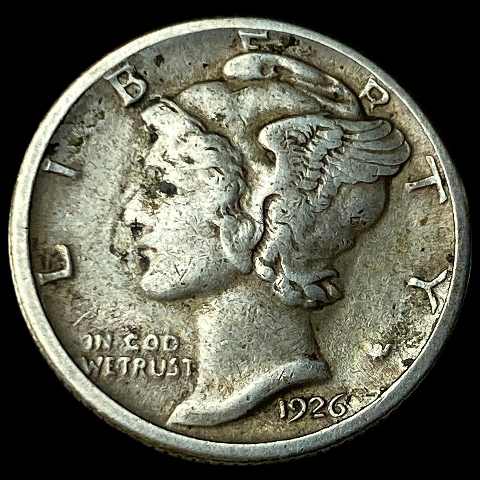 1926-S Silver Mercury Dime NEARLY UNCIRCULATED: 1926-S Silver Mercury Dime NEARLY UNCIRCULATED