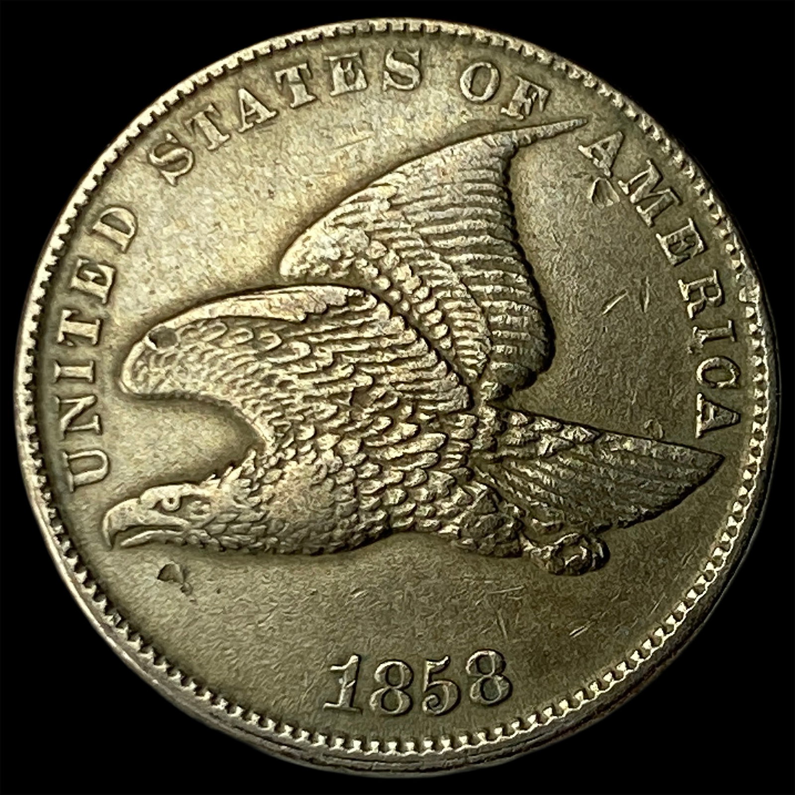 1858 Flying Eagle Cent NEARLY UNCIRCULATED: 1858 Flying Eagle Cent NEARLY UNCIRCULATED