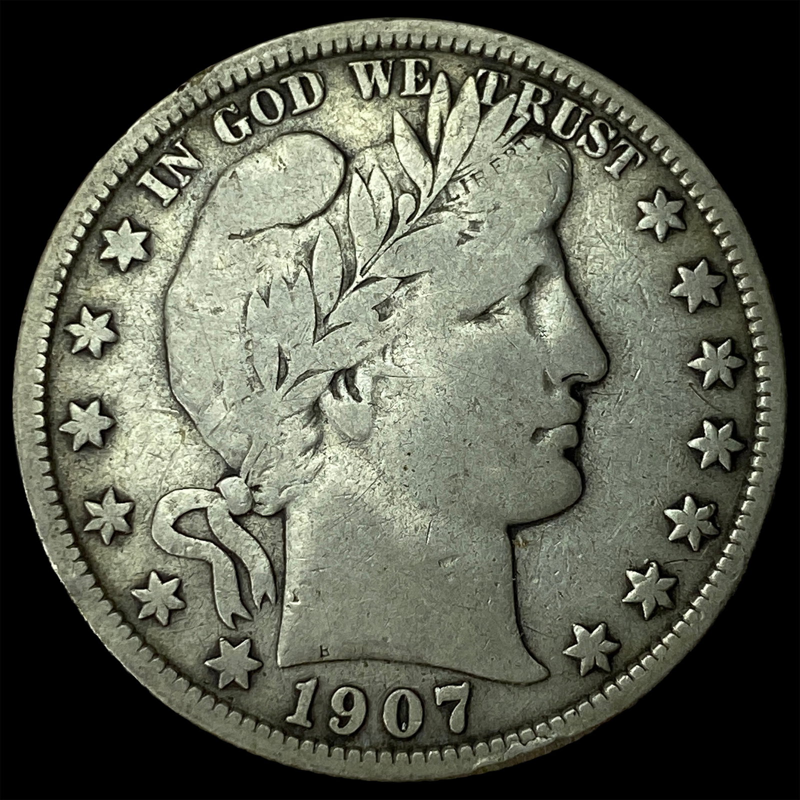 1907 Silver Barber Half Dollar LIGHTLY CIRCULATED: 1907 Silver Barber Half Dollar LIGHTLY CIRCULATED