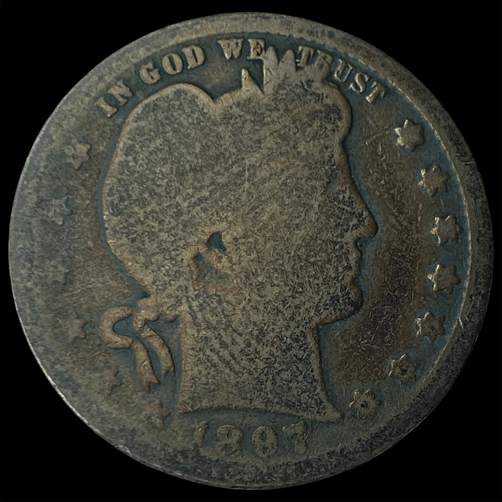 1907-O Silver Barber Quarter NICELY CIRCULATED: 1907-O Silver Barber Quarter NICELY CIRCULATED